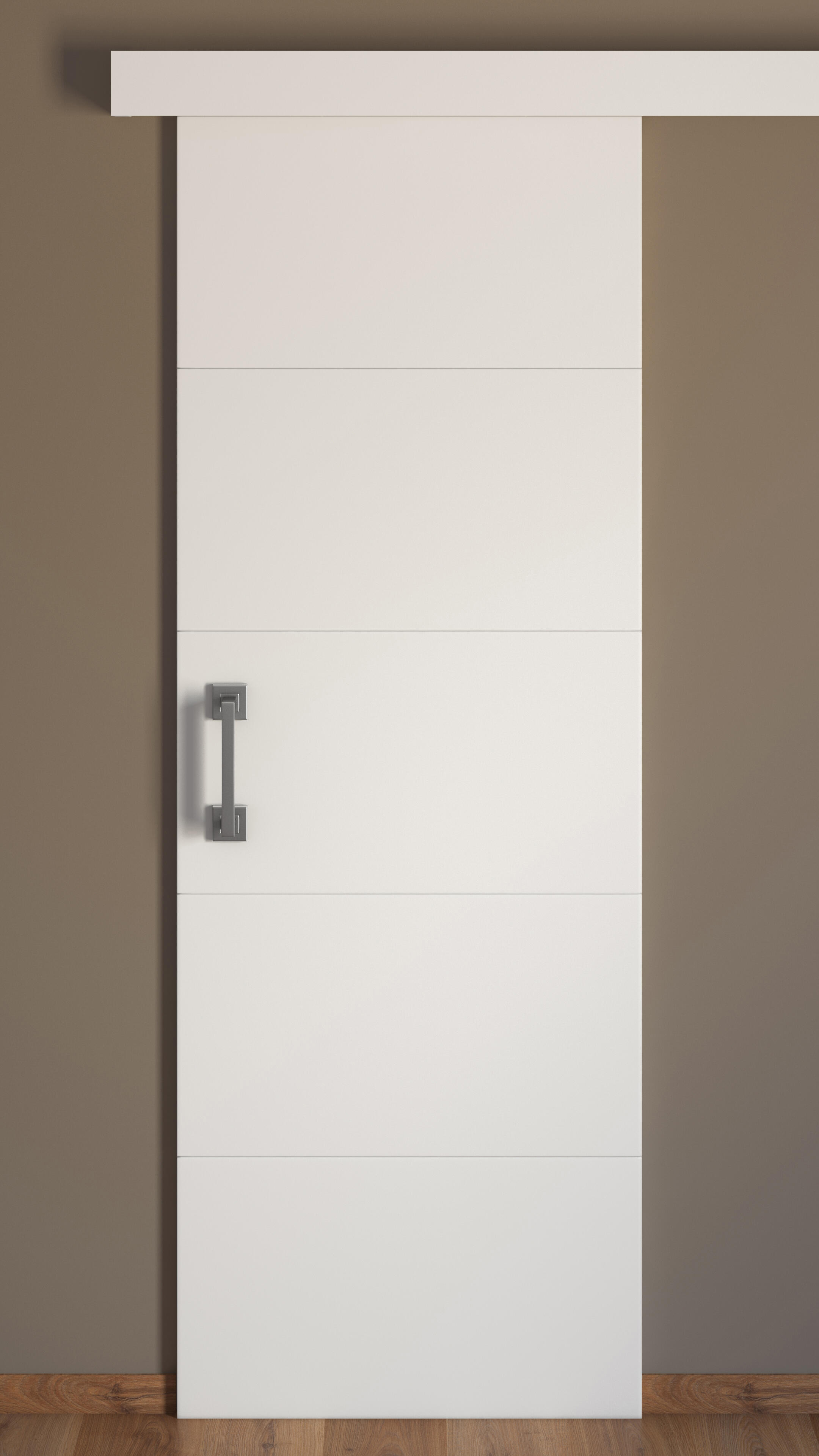 Puerta de interior corredera ciega maciza Line Lucerna blanca acabado lacado anchura 72,5cm - 6