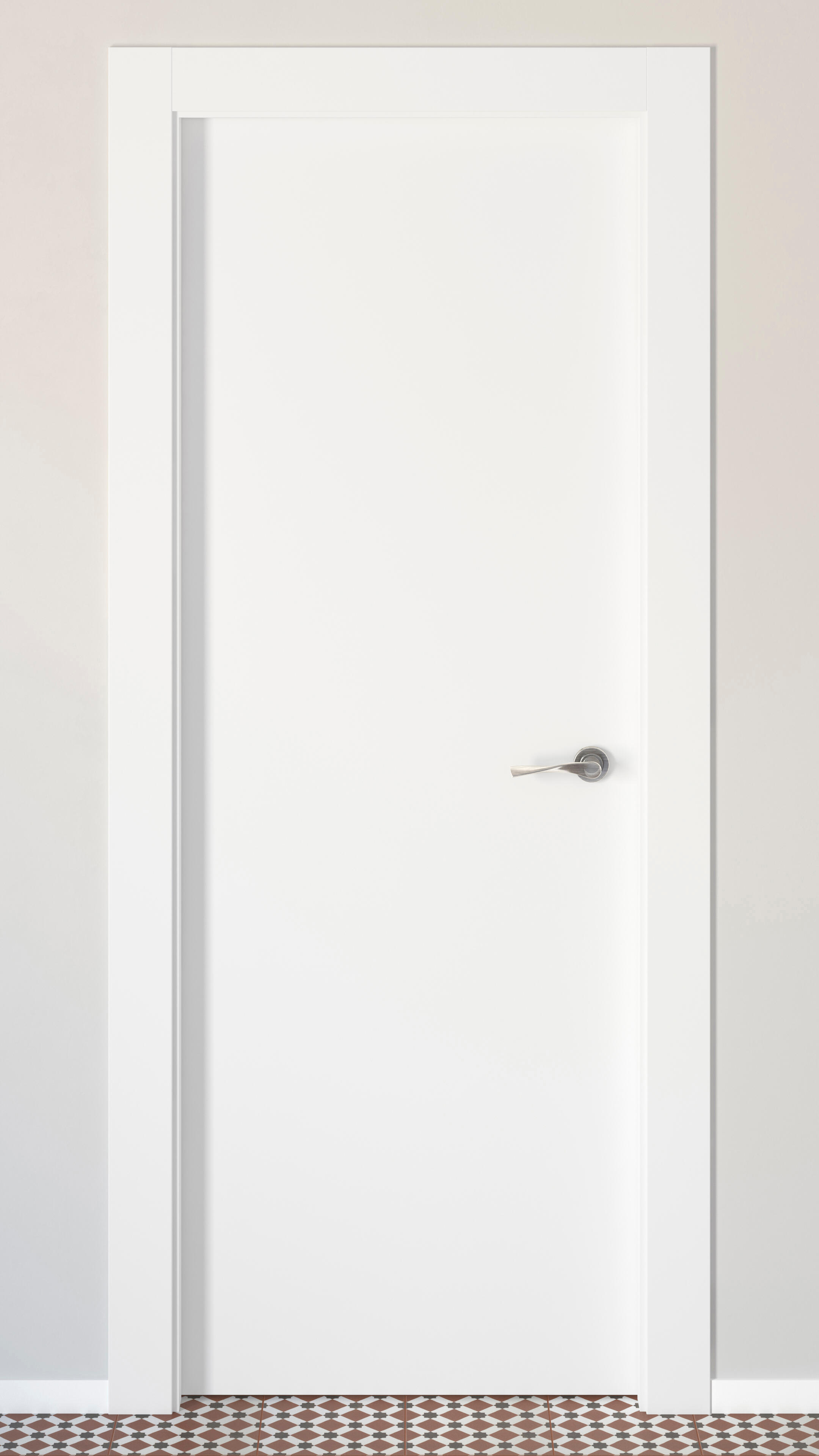 Puerta de interior abatible ciega hueca lacada Aero Lyon blanco apertura izquierda cerco de 7x3 anchura 72.5cm - 5