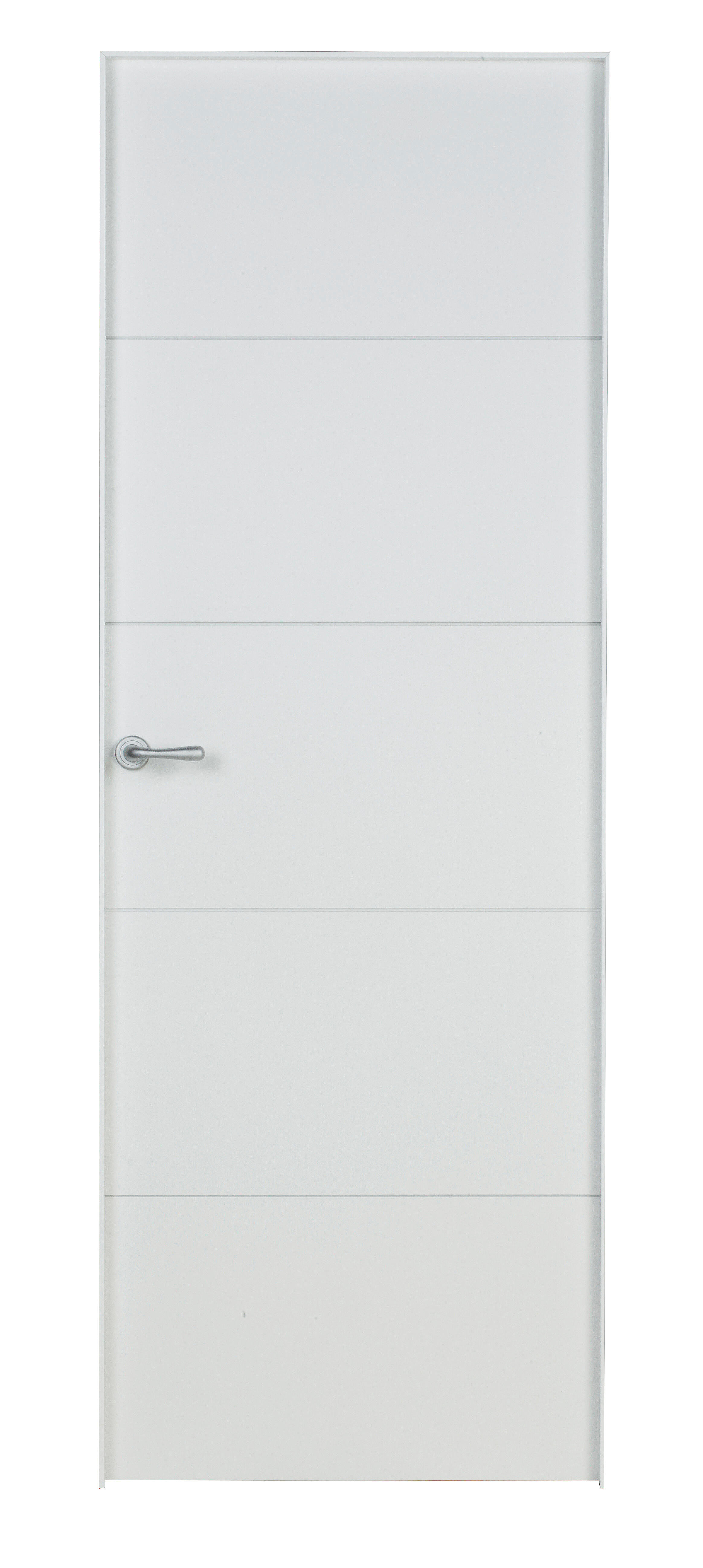 Puerta de interior abatible ciega maciza lacada Line Lucerna blanco apertura derecha cerco de 7x3 anchura 82.5cm - 2