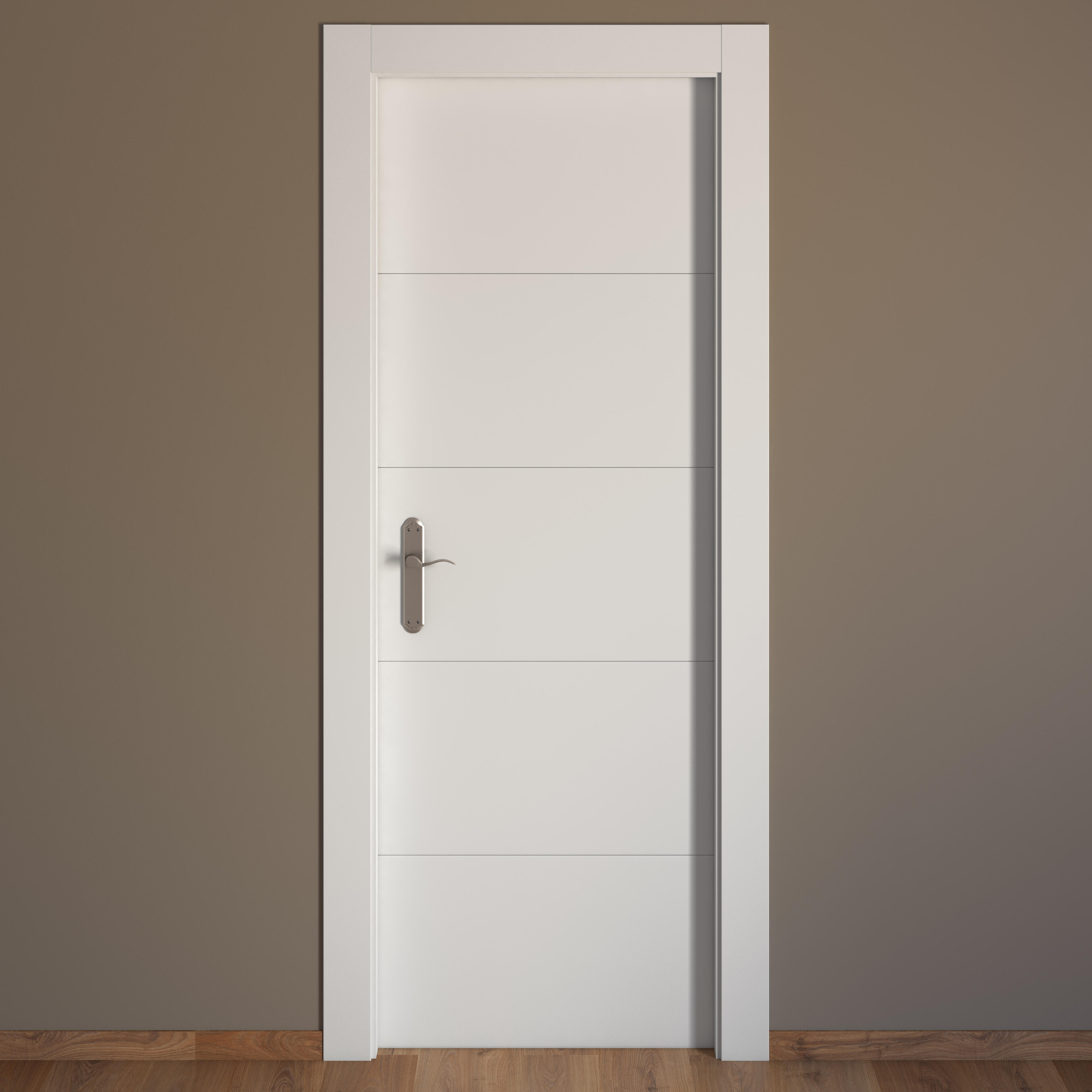 Puerta de interior abatible ciega maciza lacada Line Lucerna blanco apertura derecha cerco de 7x3 anchura 82.5cm - 6