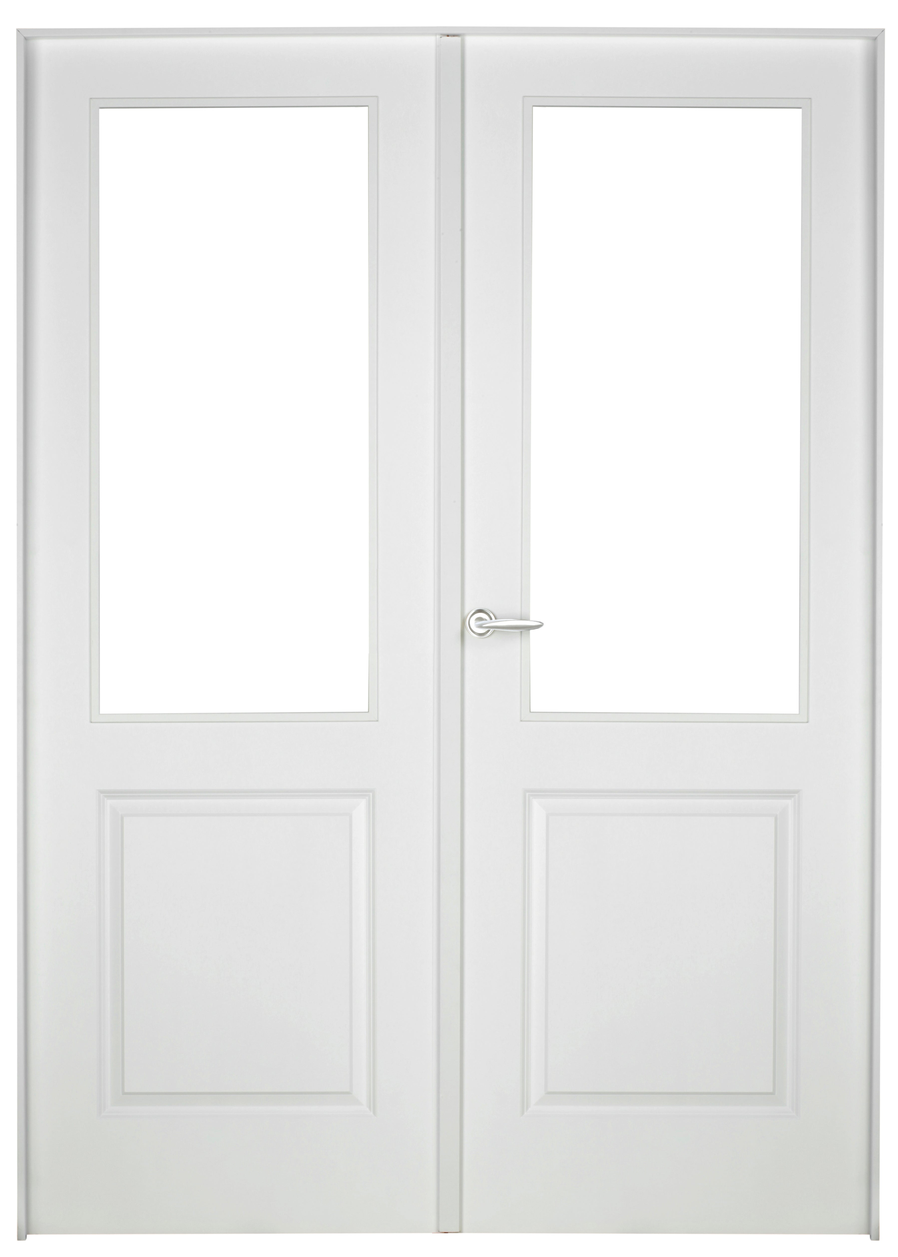 Puerta interior abatible bonn blanco aero apertura derecha con cristal 125cm