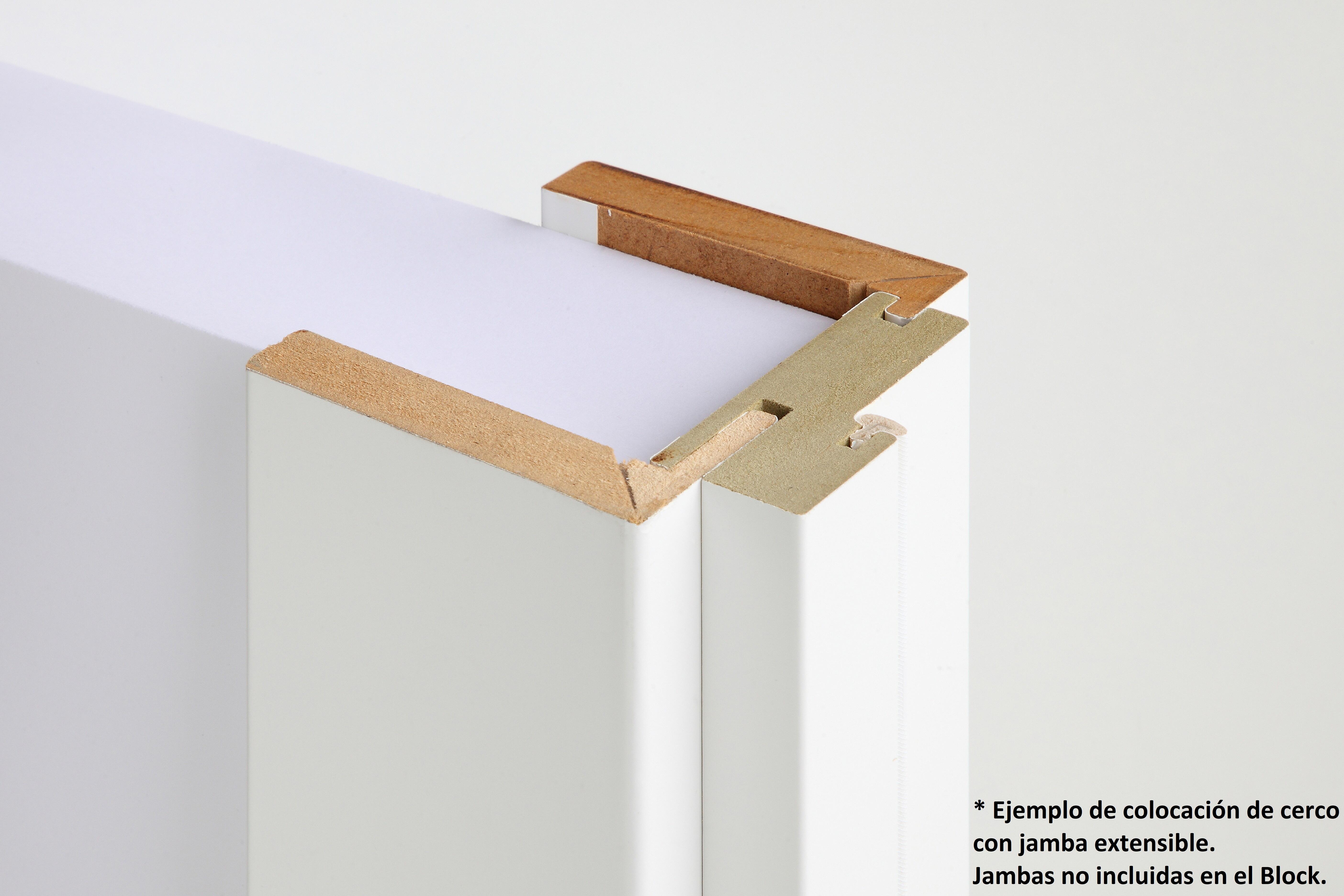 Puerta de interior abatible doble vidriera con cristal incluido maciza acabado lacado Line Plus Bari Blanco apertura derecha cerco de 7x3 anchura 145 cm - 3