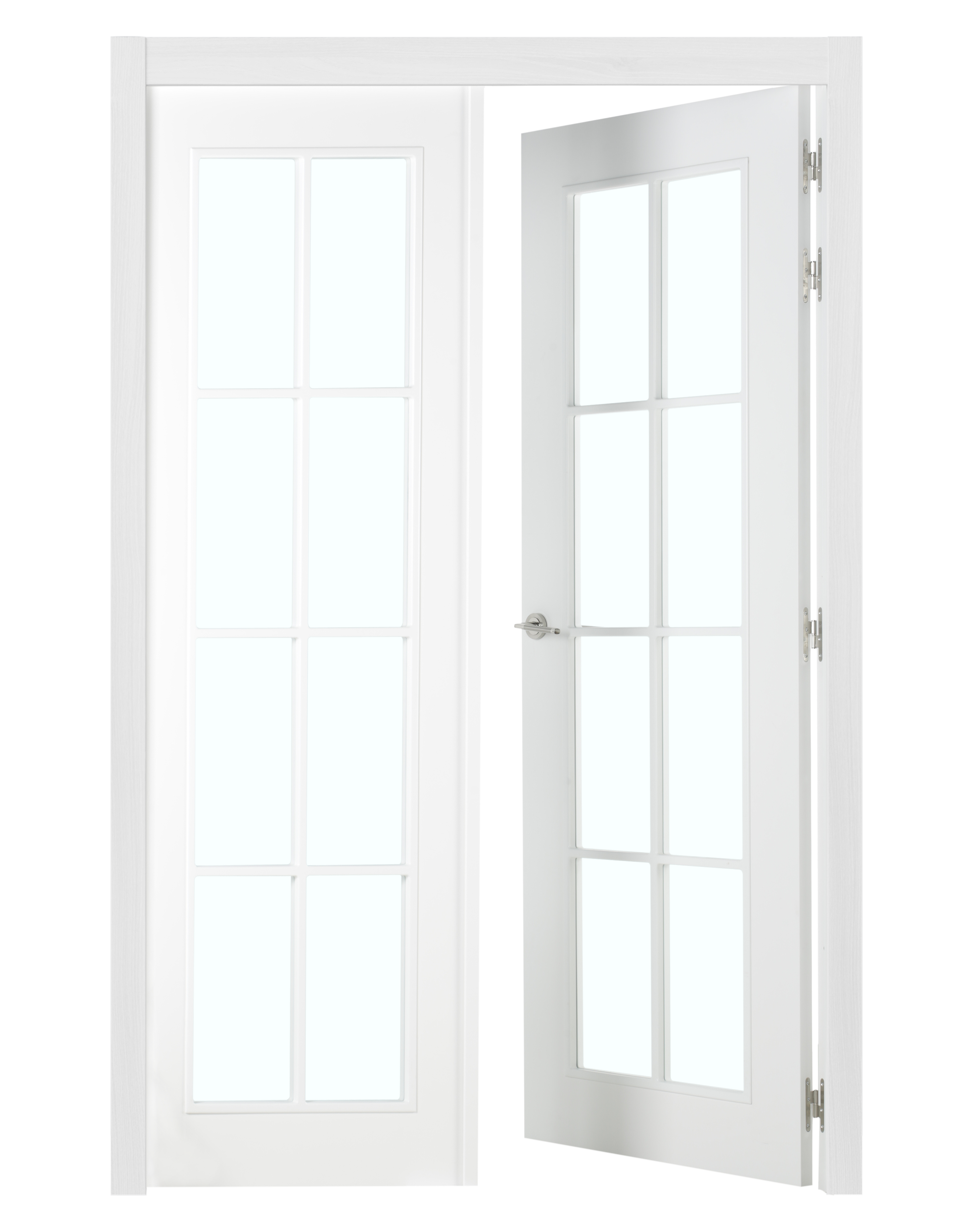 Puerta de interior abatible doble vidriera con cristal incluido maciza acabado lacado Line Plus Marsella Blanco apertura derecha cerco de 7x3 anchura 125 cm - 3