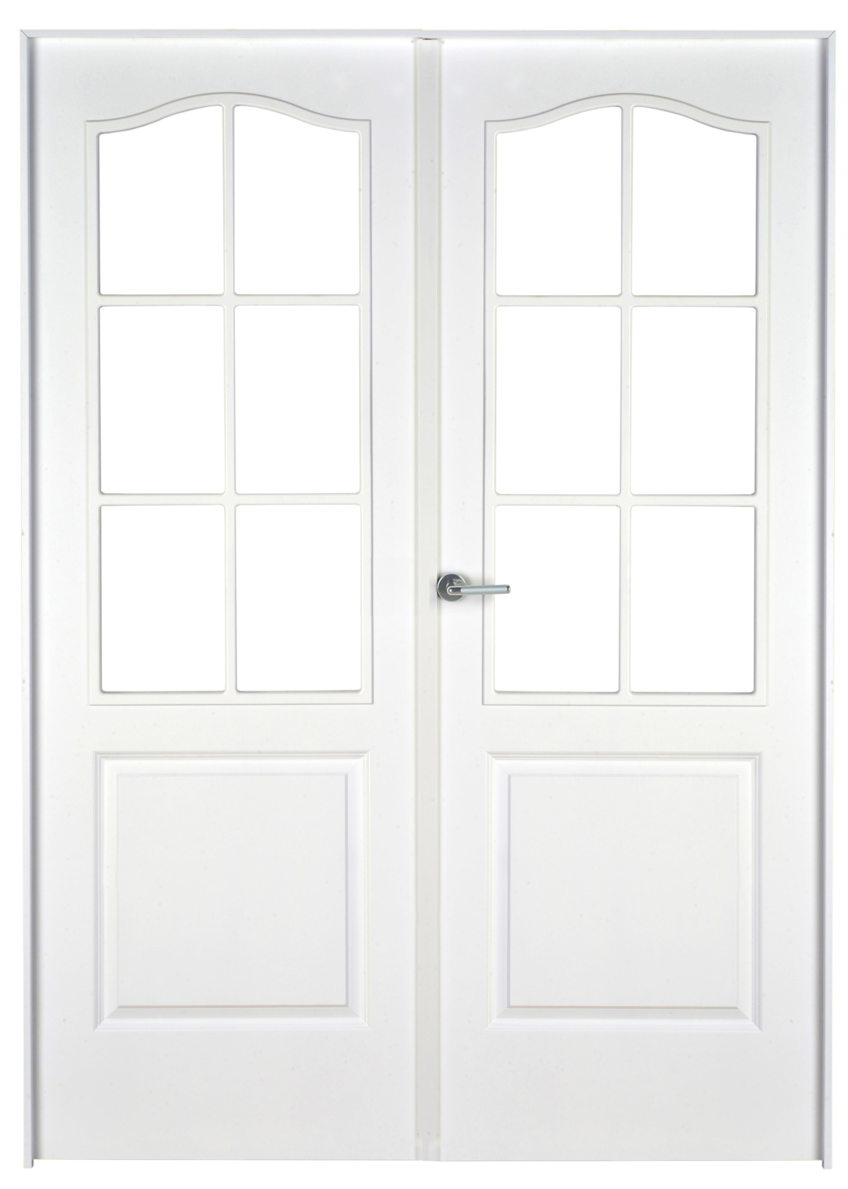 Puerta interior abatible praga blanco aero apertura derecha con cristal 125cm