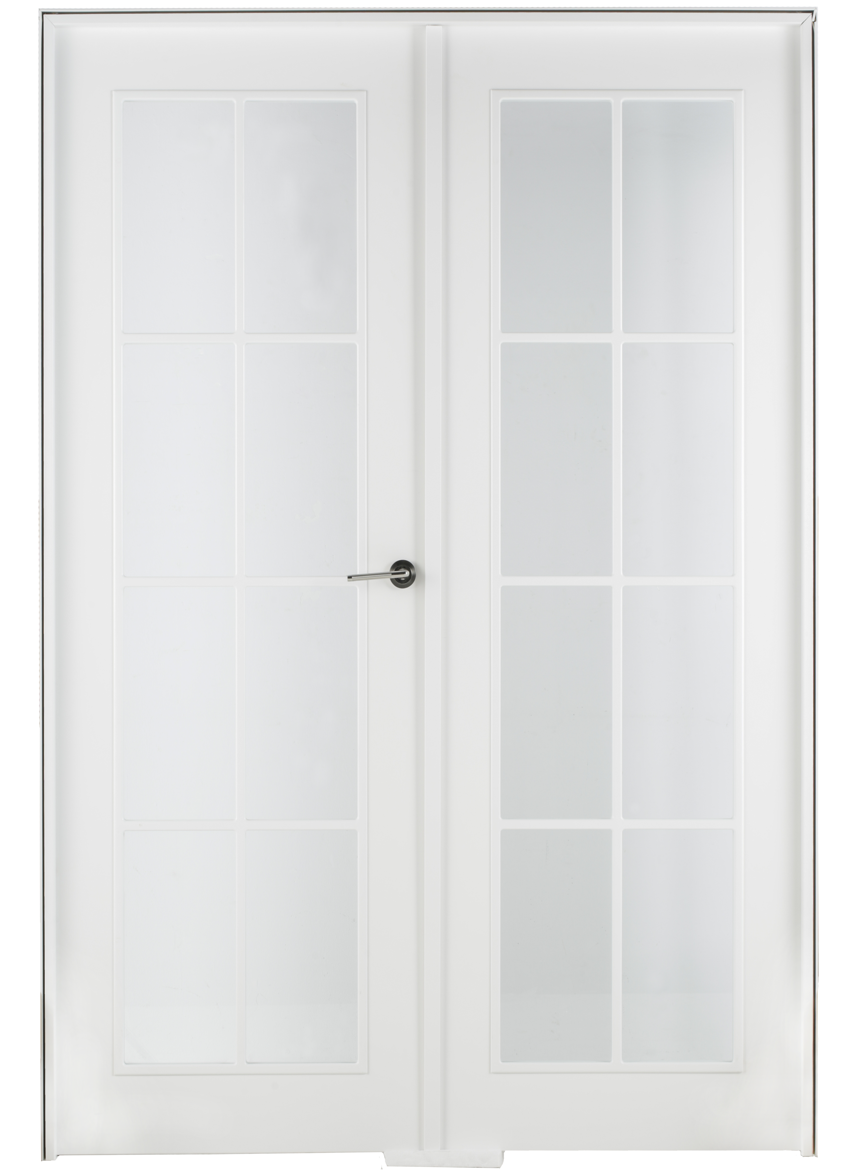 Puerta de interior abatible doble con cristal maciza lacada Line Plus Marsella blanco apertura izquierda cerco de 7x2 anchura 165cm - 3