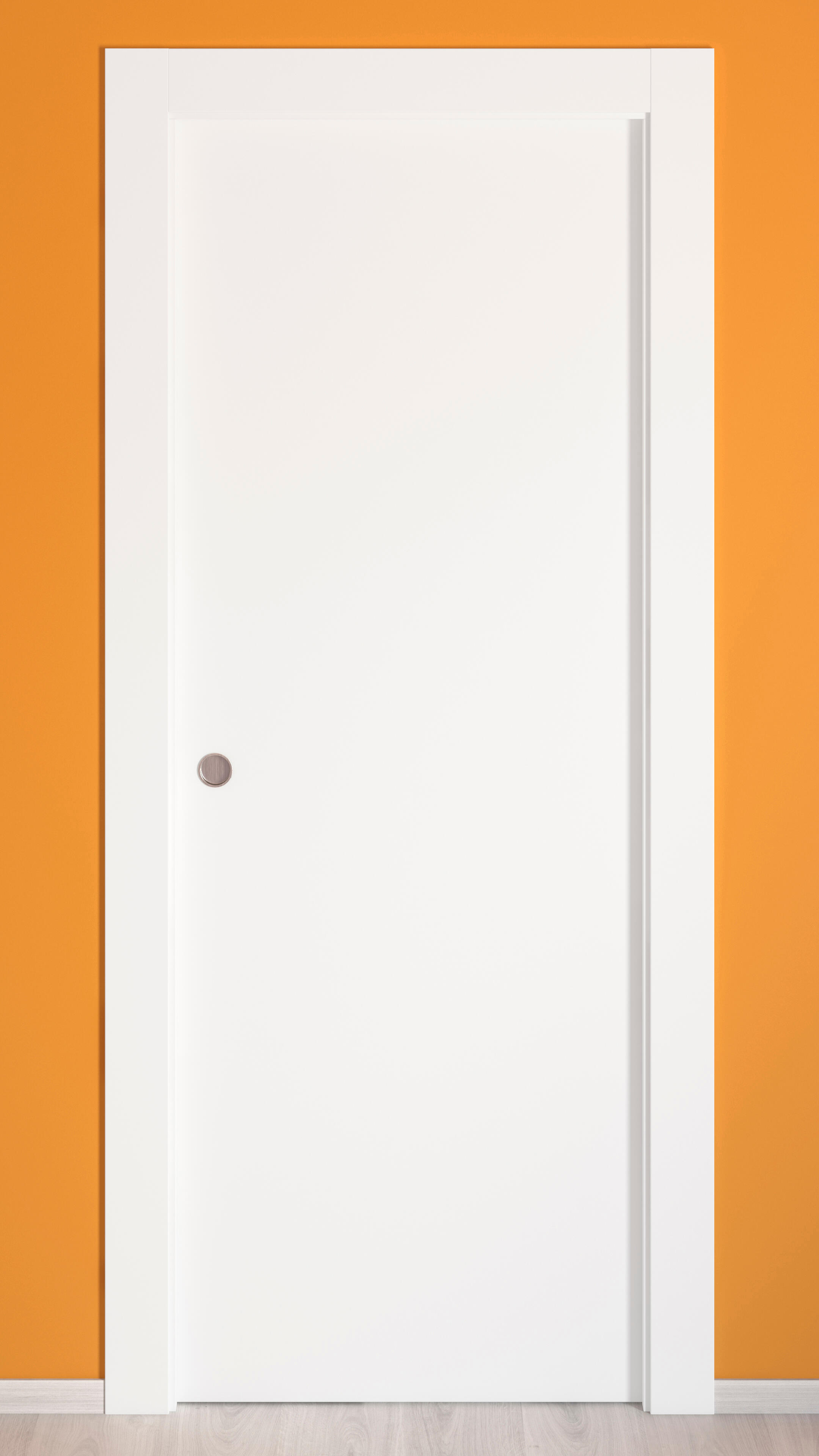 Puerta de interior corredera ciega hueca lacada Aero Lyon blanco anchura 82,5cm - 6