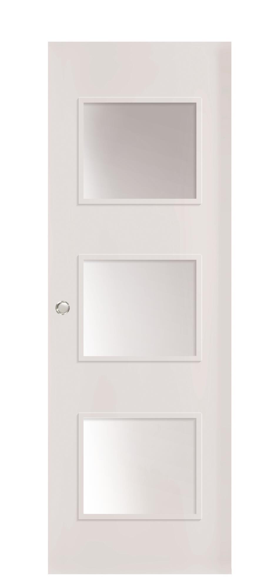 Puerta de interior corredera cristal bari plus blanco 92.5cm con uñero y condena
