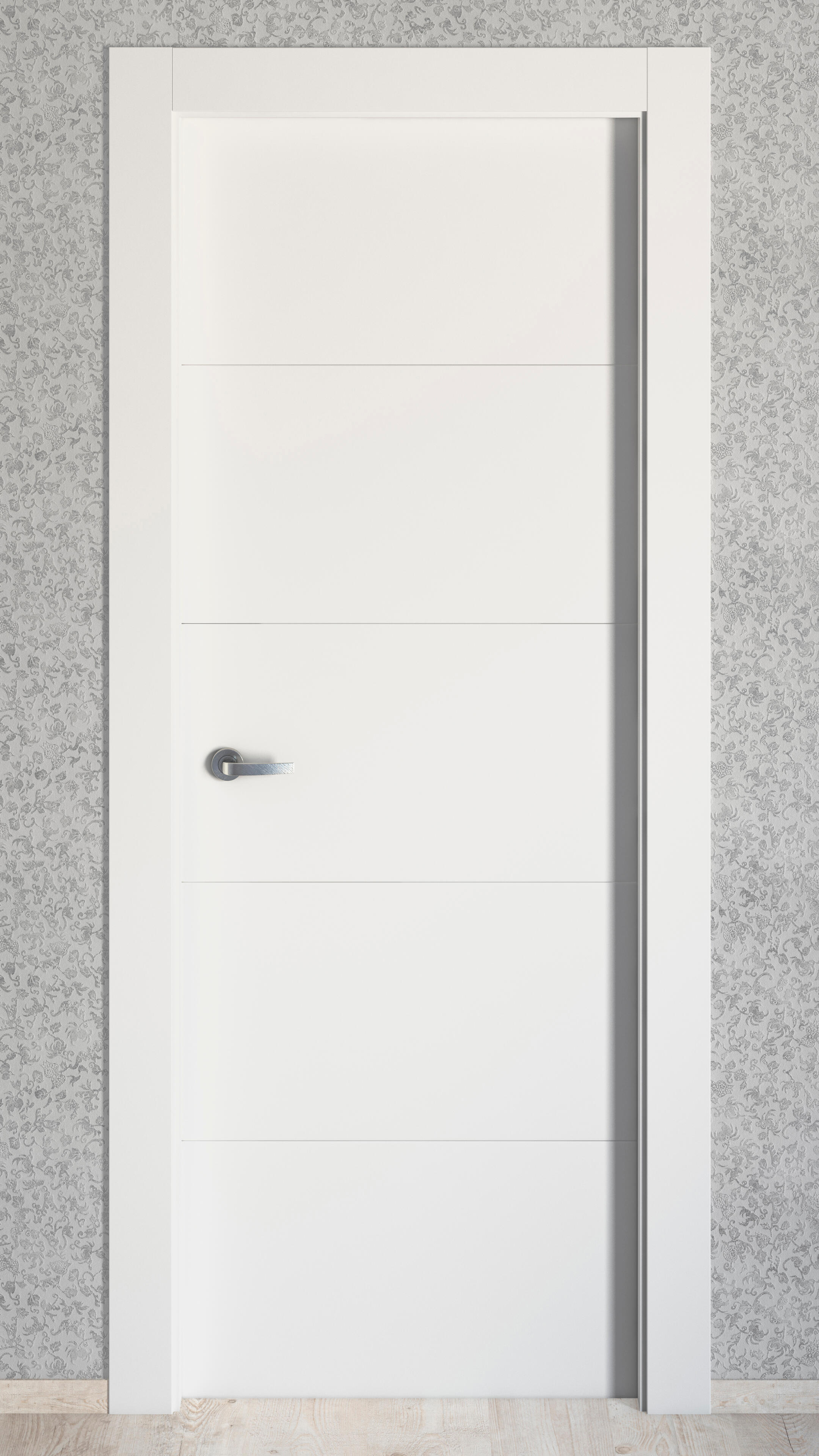 Puerta de interior abatible ciega maciza acabado lacado Line Plus Lucerna Blanco apertura derecha cerco de 7x3 anchura 82.5 cm - 6