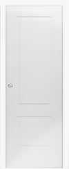 Puerta de interior corredera ciega estructura maciza serie Line Plus Bayona blanco acabado lacado con uñero anchura 72,5cm