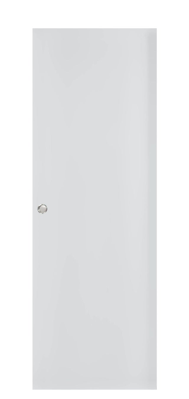 Puerta de interior corredera ciega maciza lacada Line Plus Bari blanco con uñero y condena anchura 72,5cm