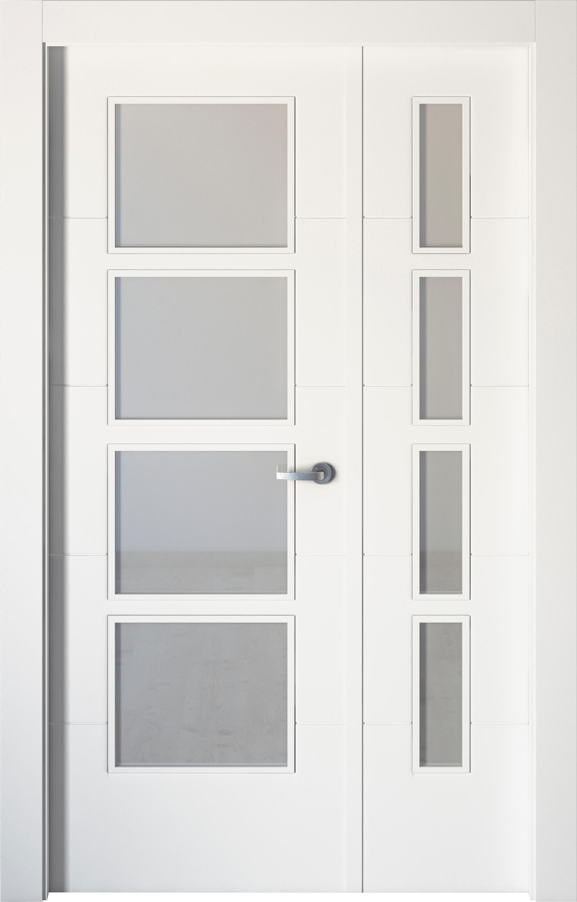Puerta interior abatible lucerna blanco line plus apertura izda cristal 9x 105cm