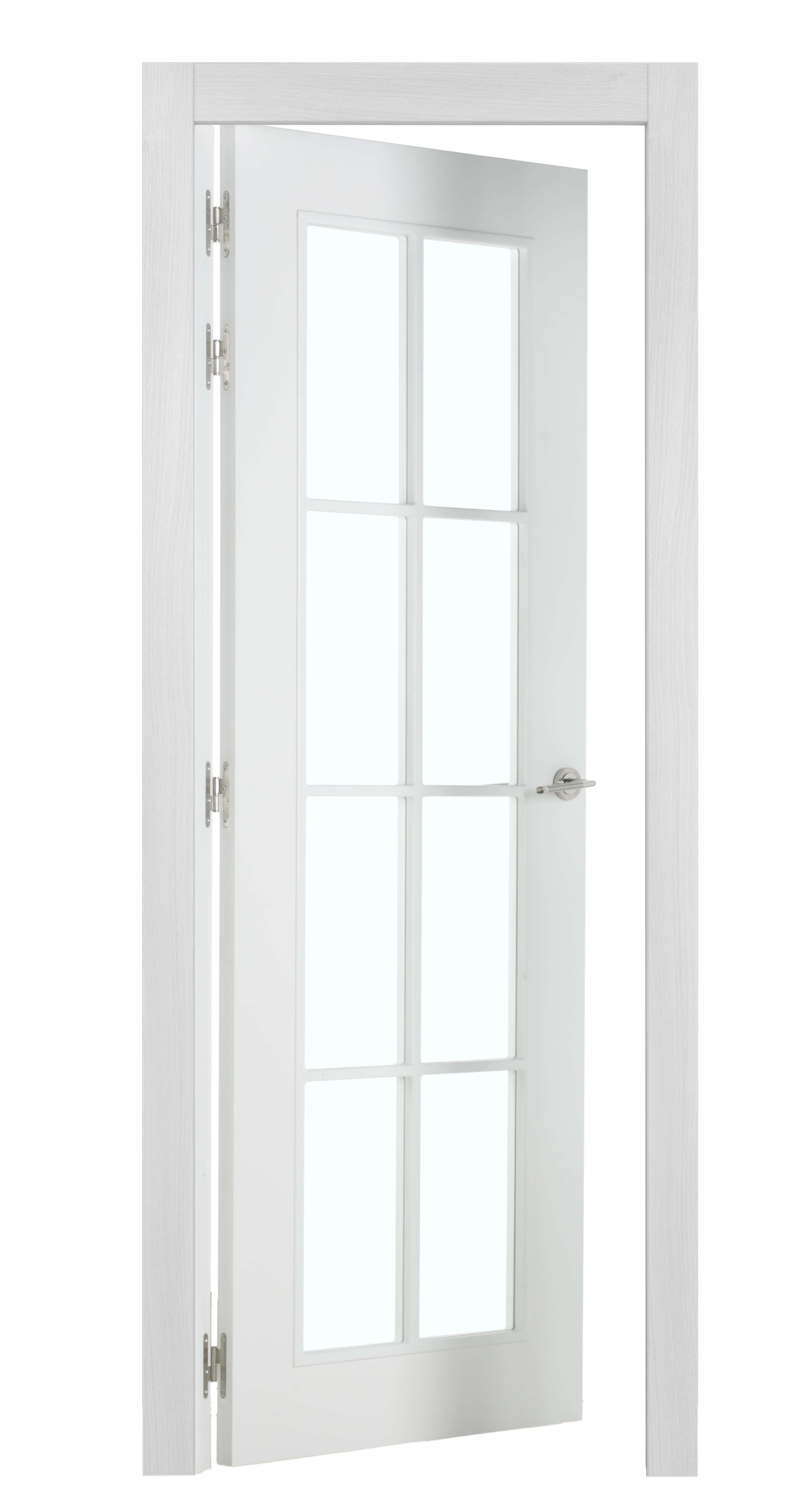 Puerta de interior abatible con cristal maciza lacada Line Plus Marsella blanco apertura izquierda cerco de 7x3 anchura 82.5cm - 6