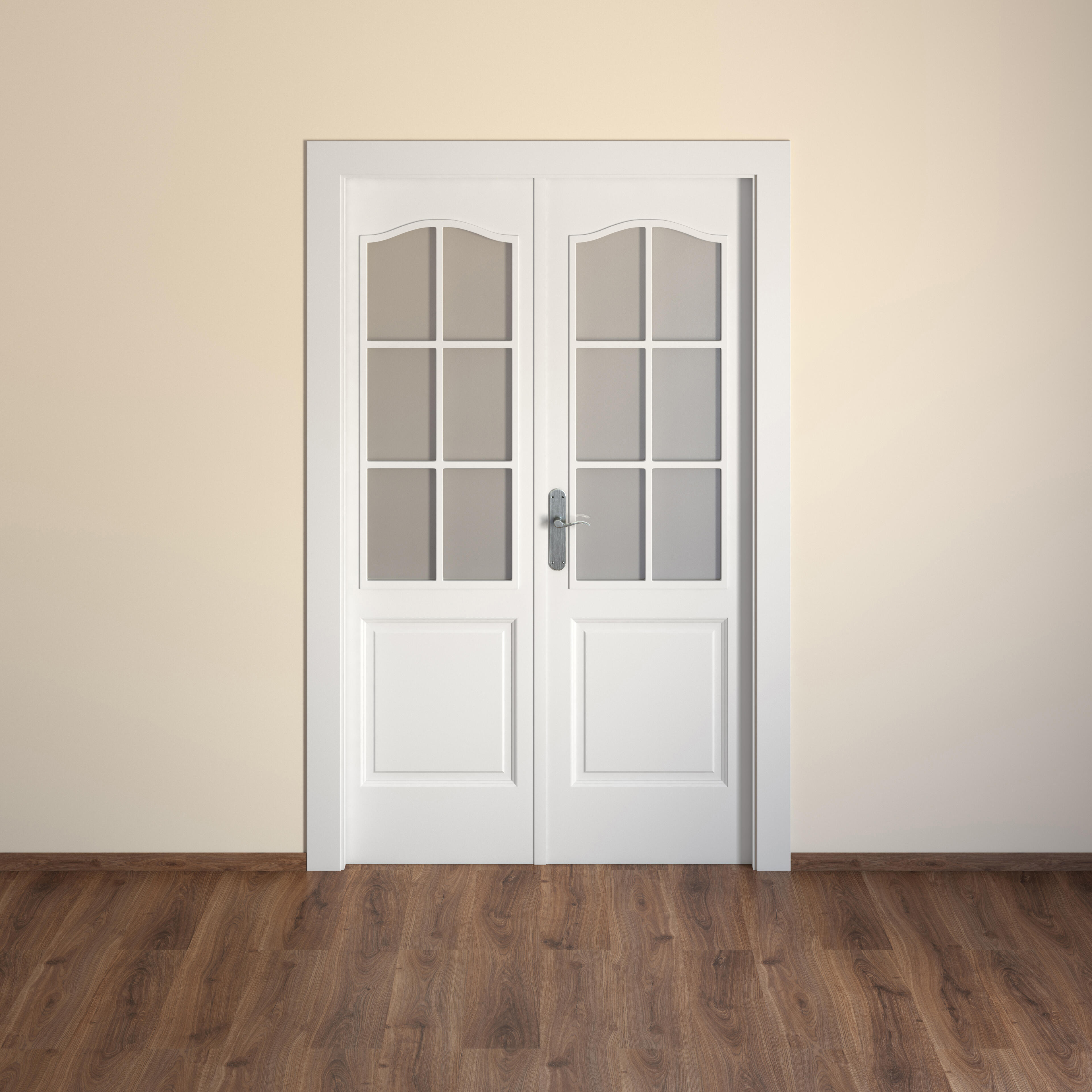 Puerta de interior abatible doble con cristal hueca lacada Aero Praga blanco apertura derecha cerco de 7x3 anchura 125cm - 5