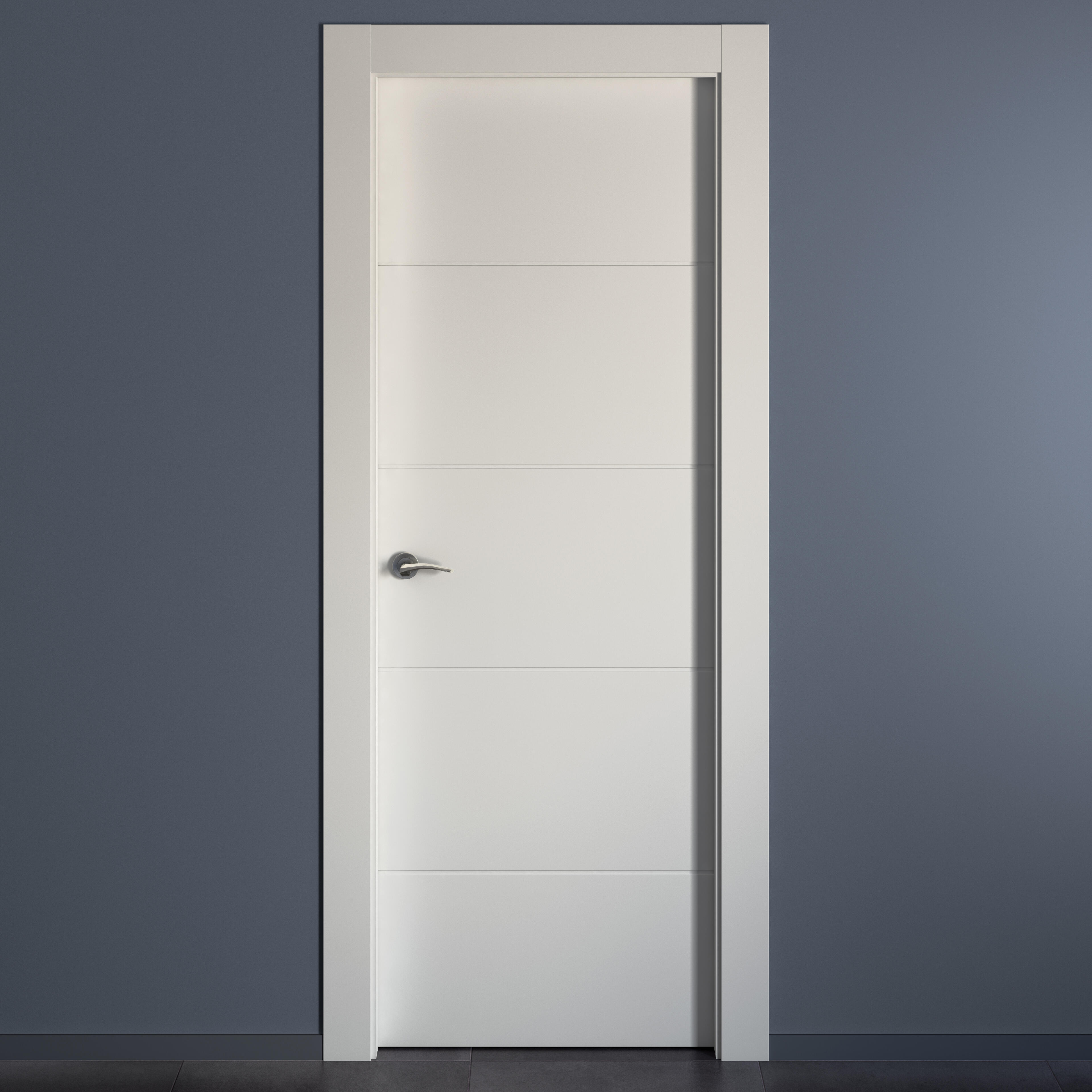 Puerta de interior abatible ciega hueca lacada Aero Holanda blanco apertura derecha cerco de 7x3 anchura 72.5cm - 5