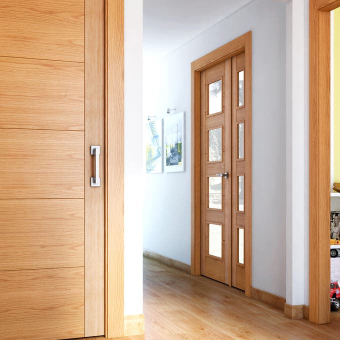 Puerta abatible Noruega Roble Line roble