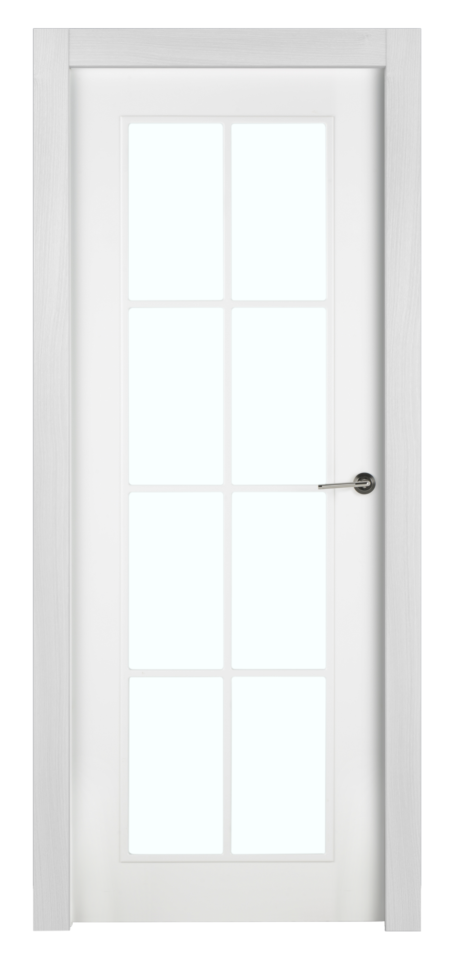 Puerta de interior abatible con cristal maciza lacada Line Plus Marsella blanco apertura izquierda cerco de 7x3 anchura 82.5cm - 5