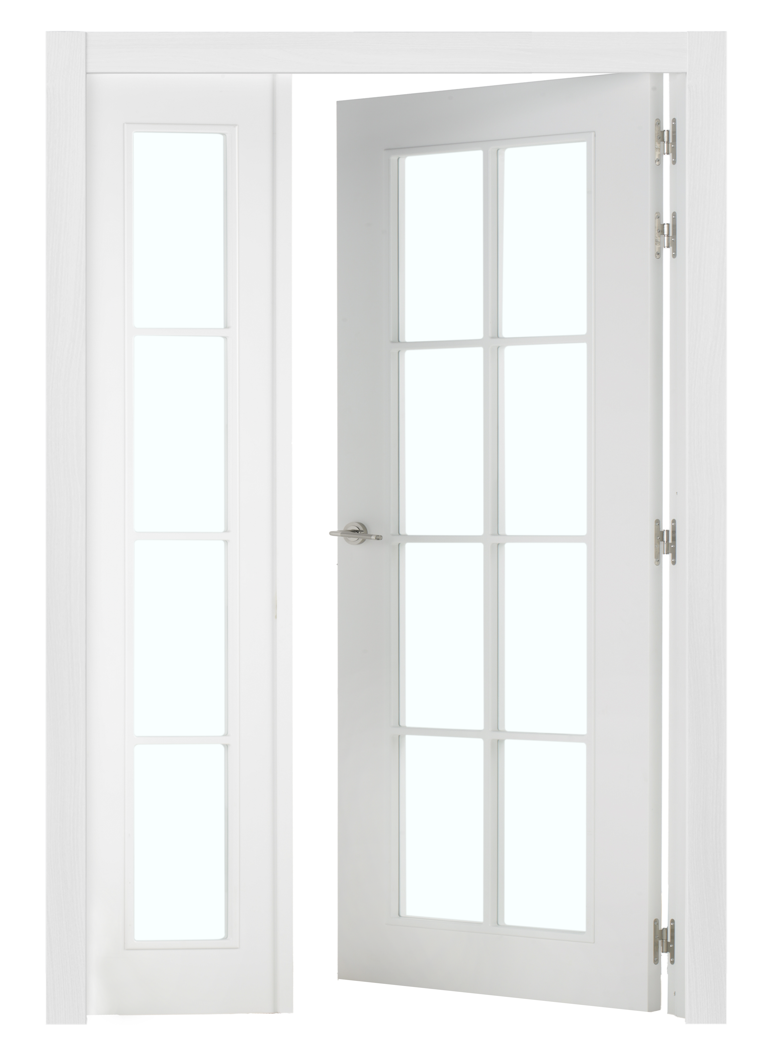 Puerta de interior abatible con fijo cristal maciza lacada Line Plus Marsella blanco apertura derecha cerco de 9x3 anchura 125cm - 3