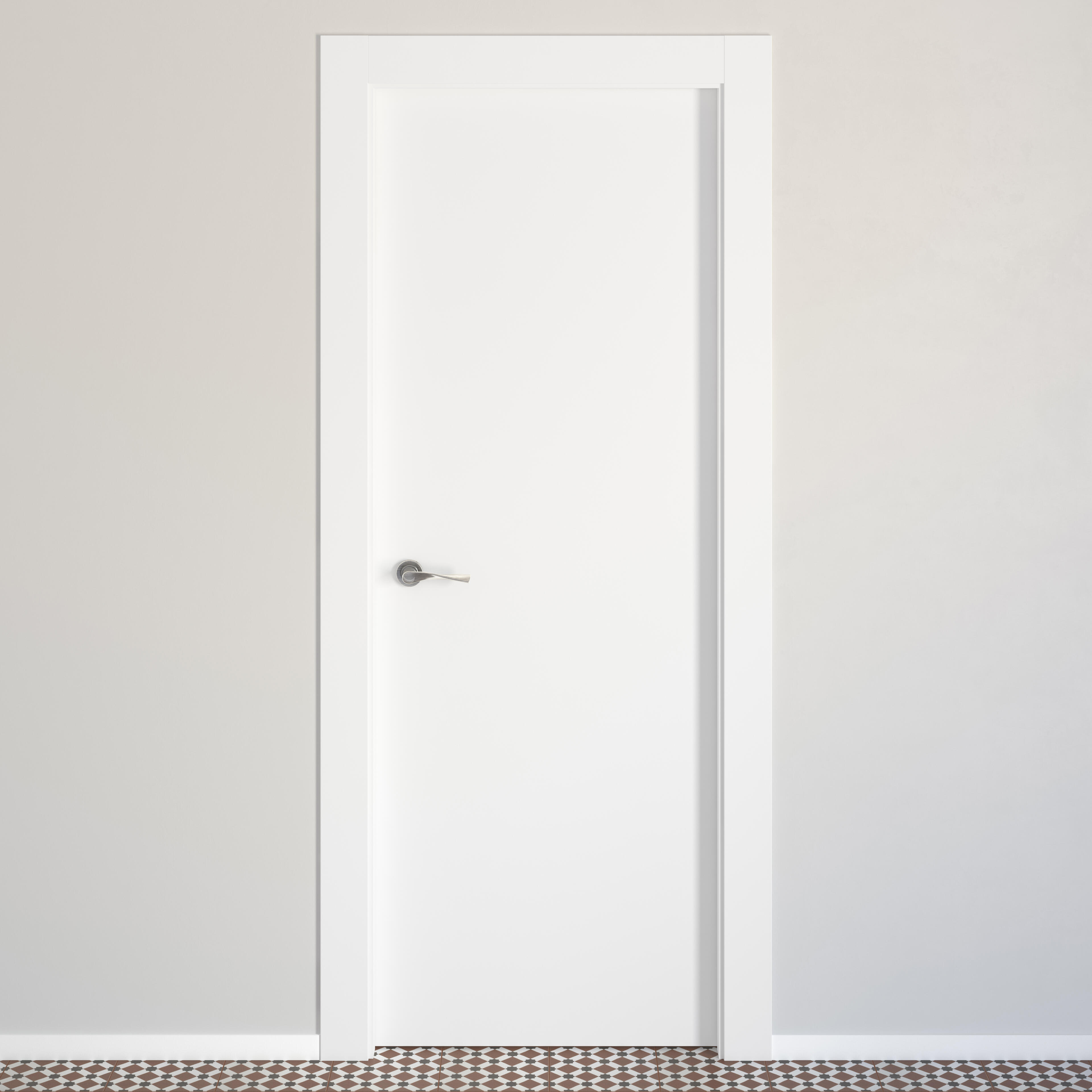 Puerta de interior abatible ciega hueca lacada Aero Lyon blanco apertura derecha cerco de 7x3 anchura 62.5cm - 6