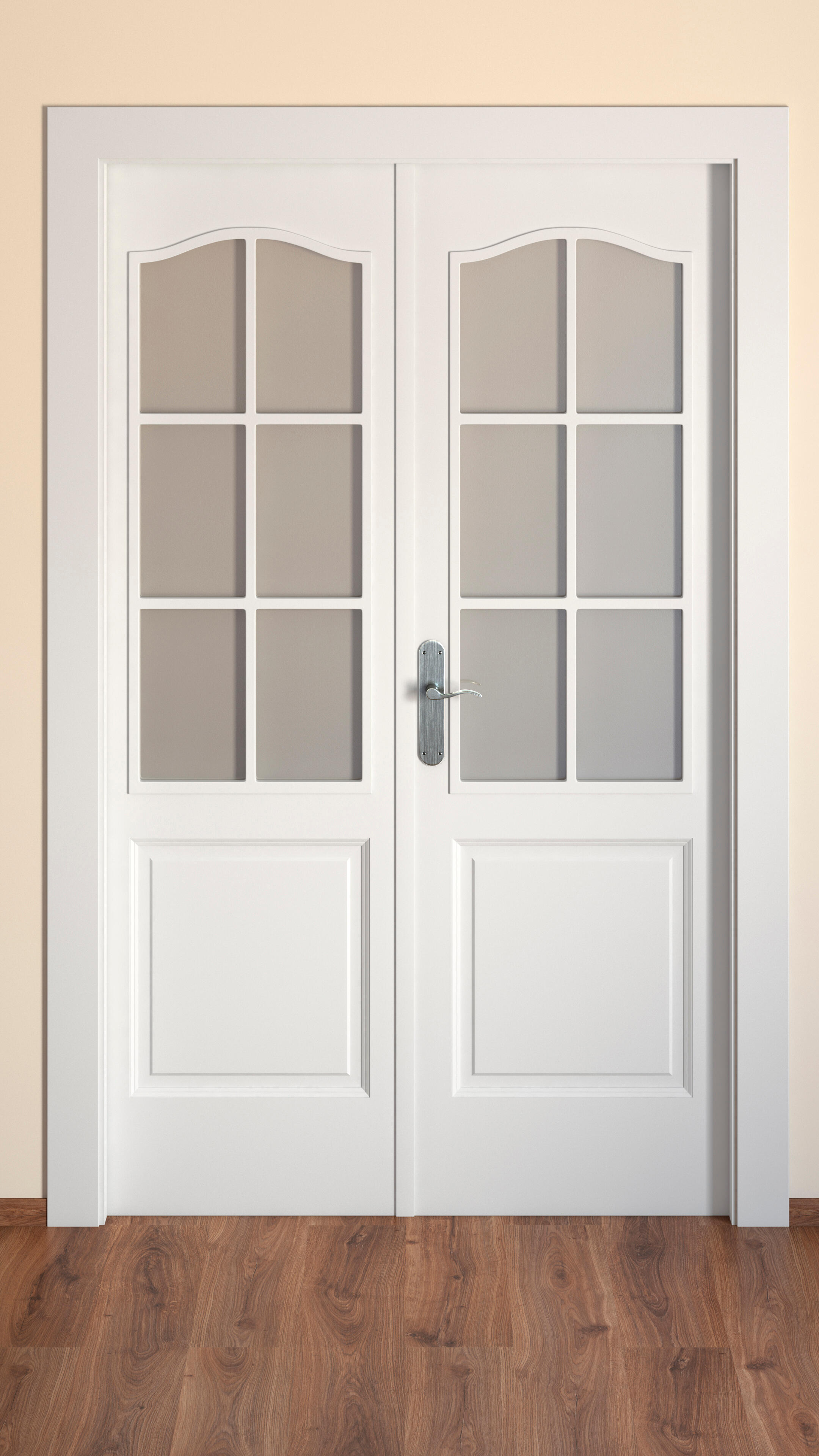 Puerta de interior abatible doble con cristal hueca lacada Aero Praga blanco apertura derecha cerco de 7x3 anchura 145cm - 3