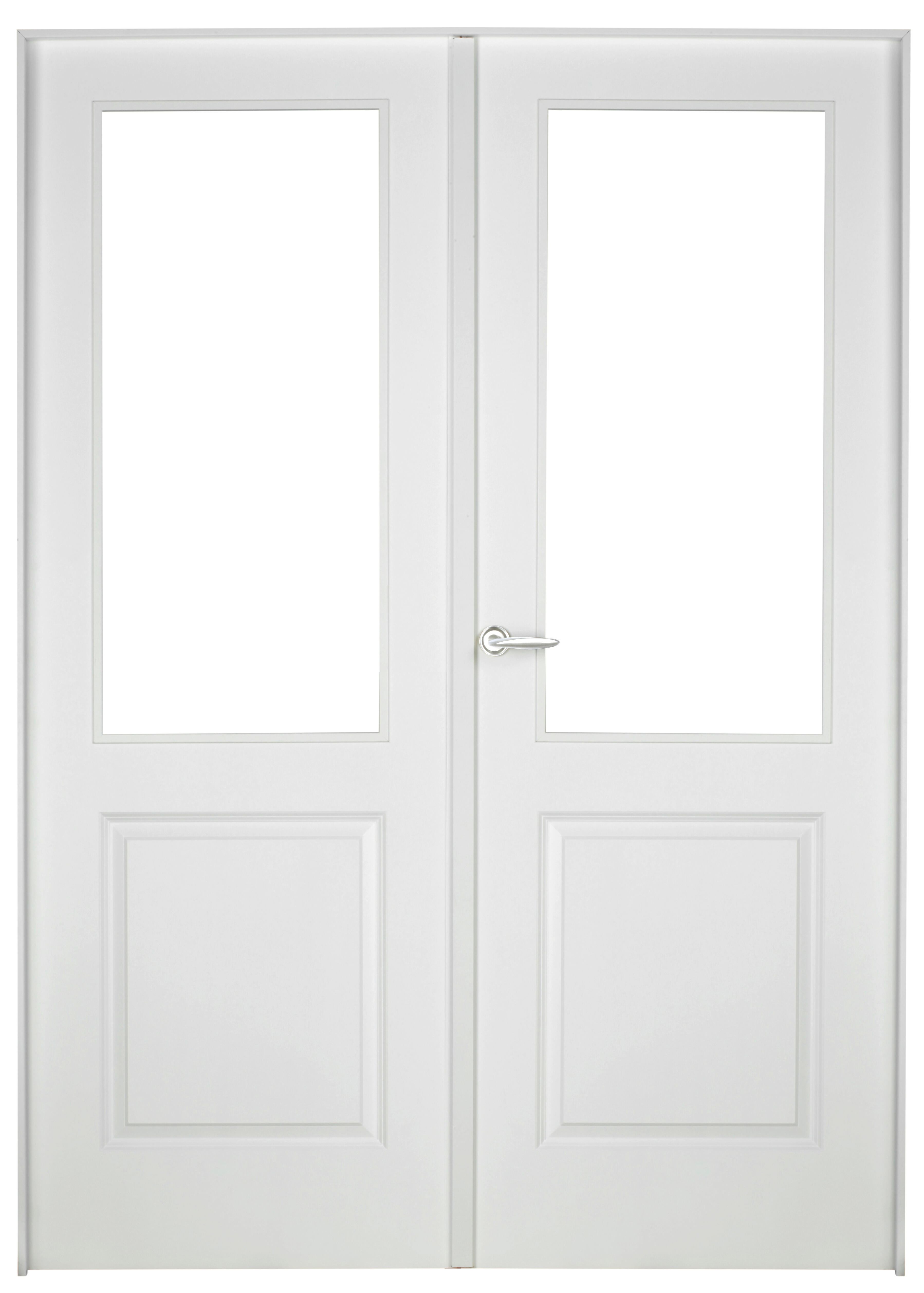Puerta interior abatible bonn blanco aero apertura derecha con cristal 145cm