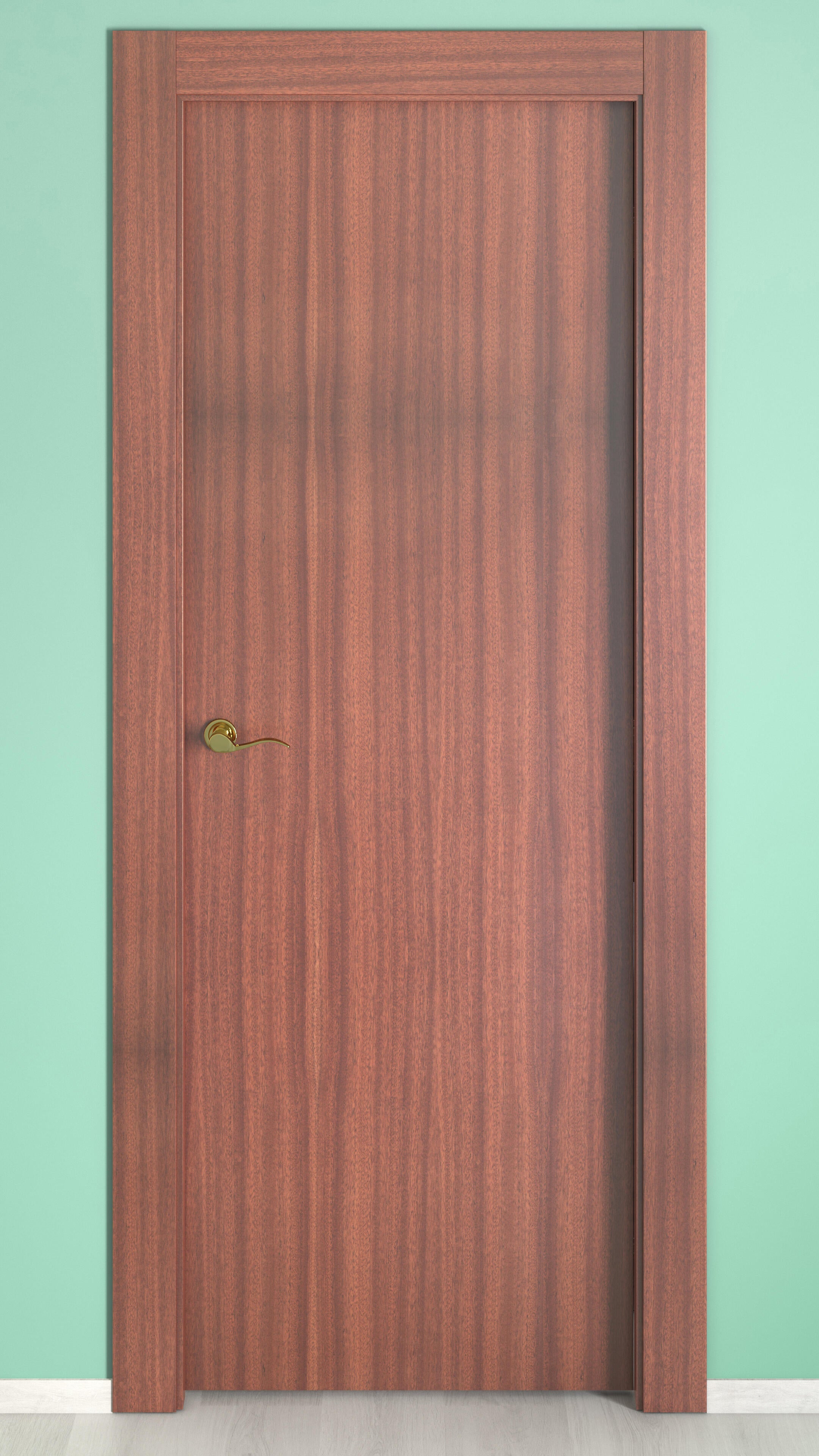 Puerta de interior abatible ciega hueca impresa Basic Mallorca sapelly apertura derecha cerco de 7x2 anchura 82.5cm - 3