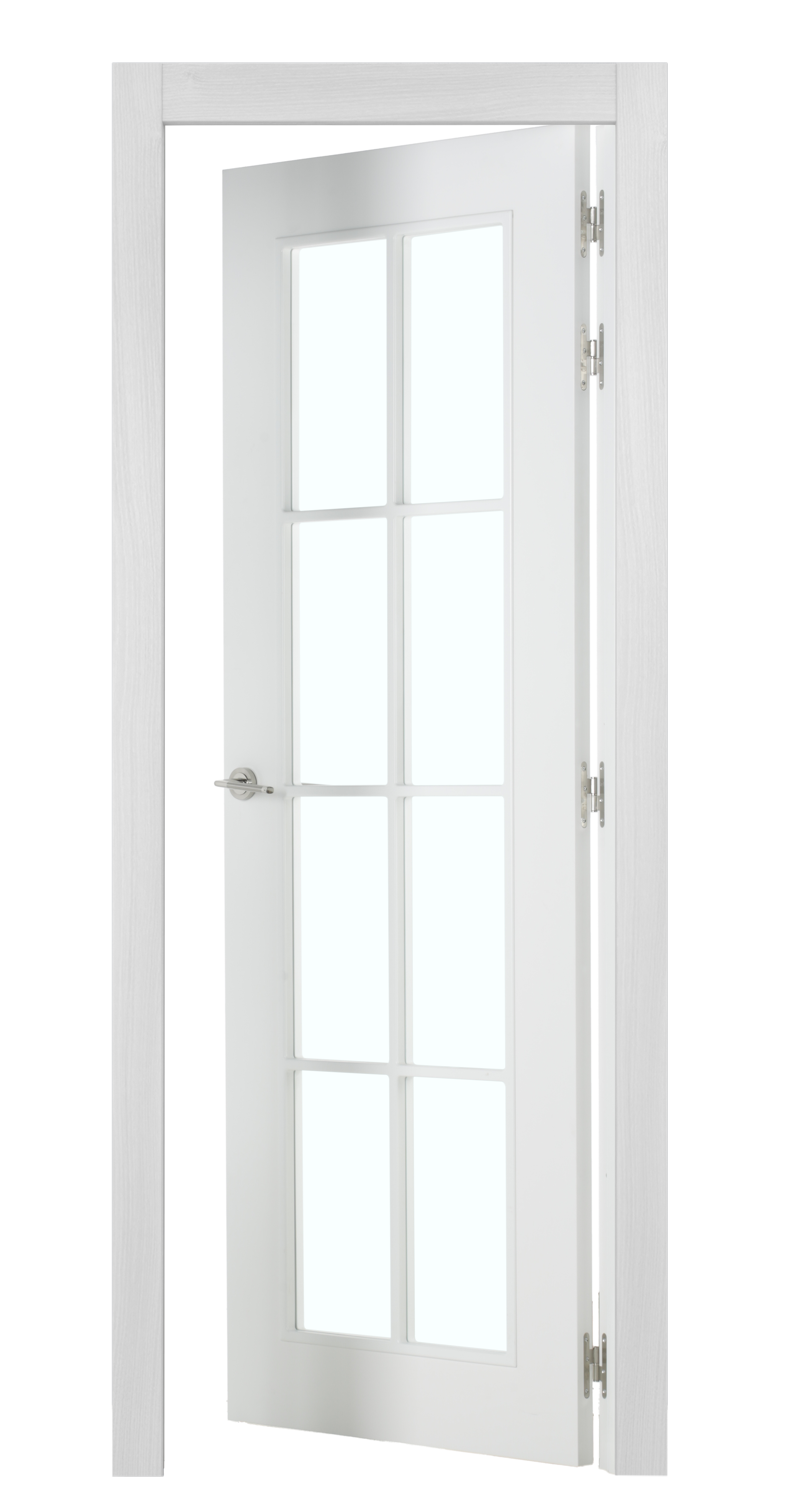 Puerta de interior abatible con cristal maciza lacada Line Plus Marsella blanco apertura derecha cerco de 7x3 anchura 82.5cm - 6