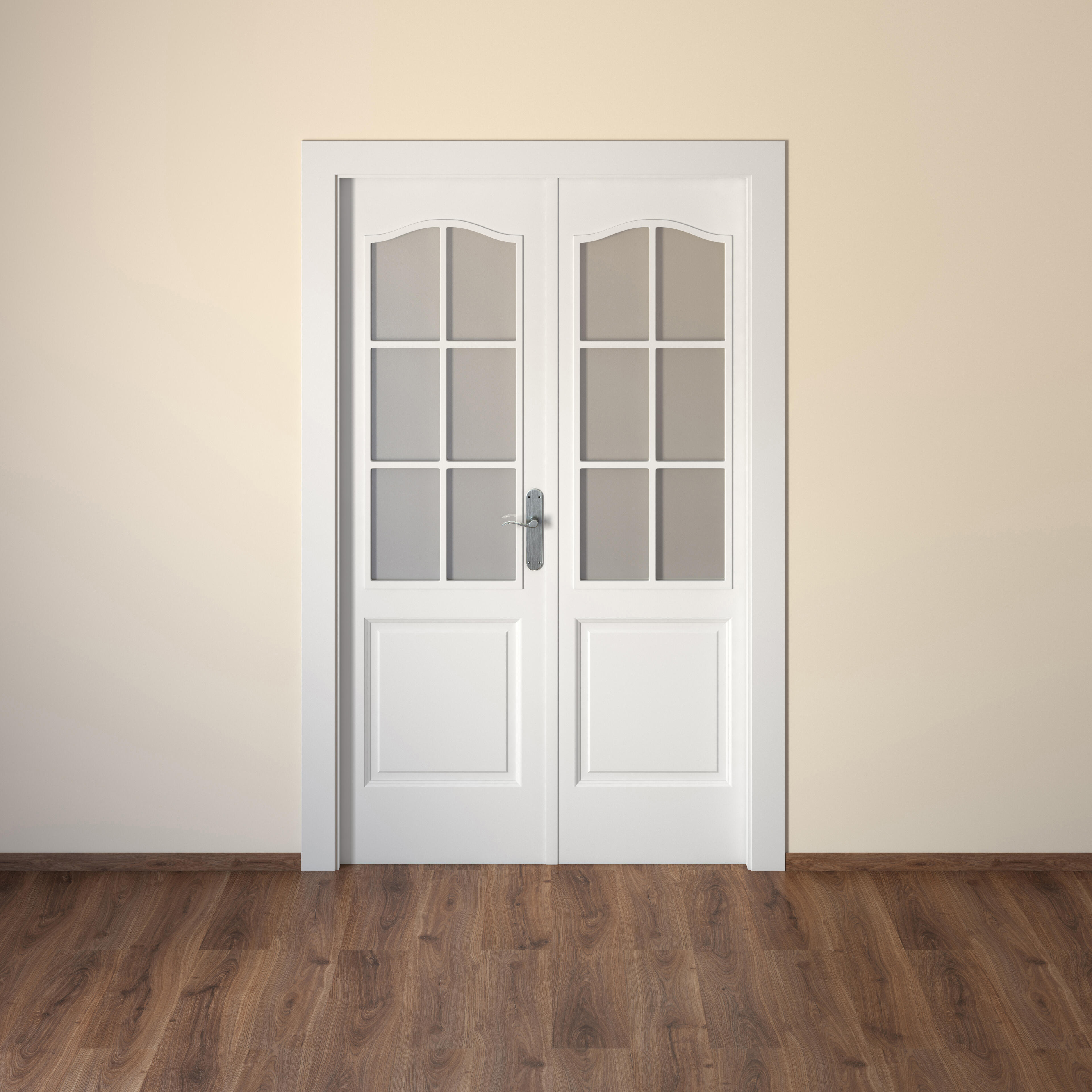 Puerta de interior abatible doble con cristal hueca lacada Aero Praga blanco apertura izquierda cerco de 7x3 anchura 145cm - 3