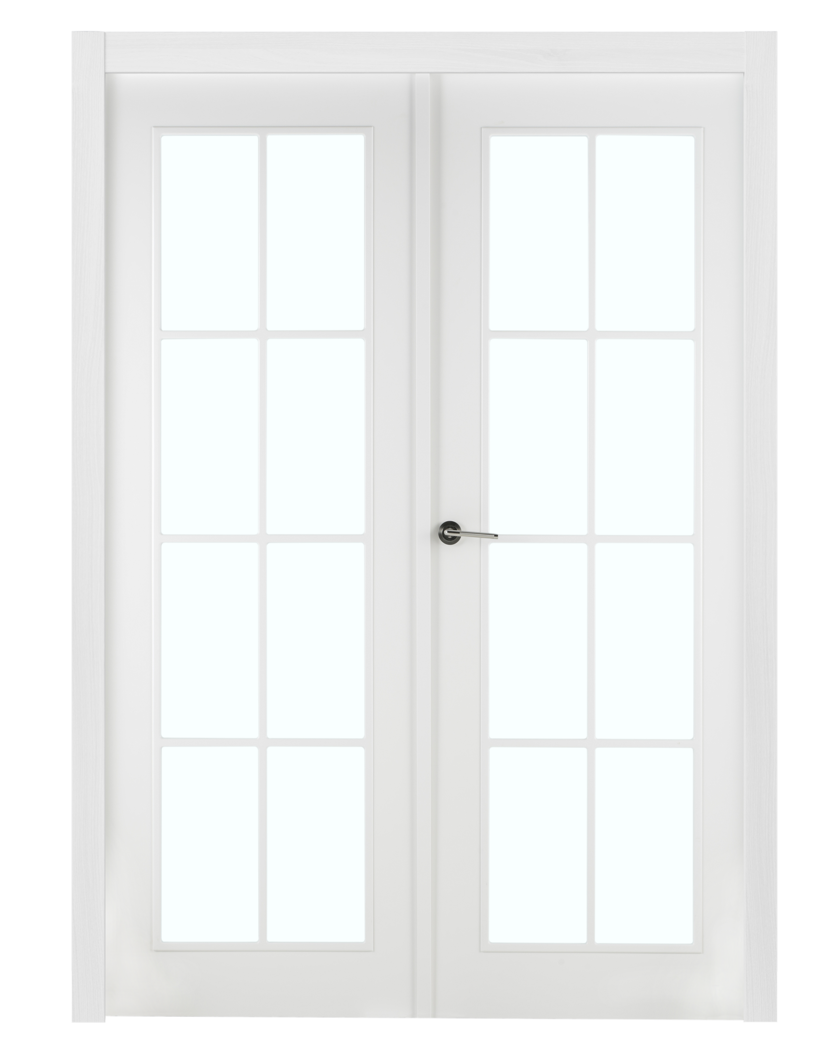 Puerta de interior abatible doble con cristal maciza lacada Line Plus Marsella blanco apertura derecha cerco de 9x3 anchura 145cm - 4