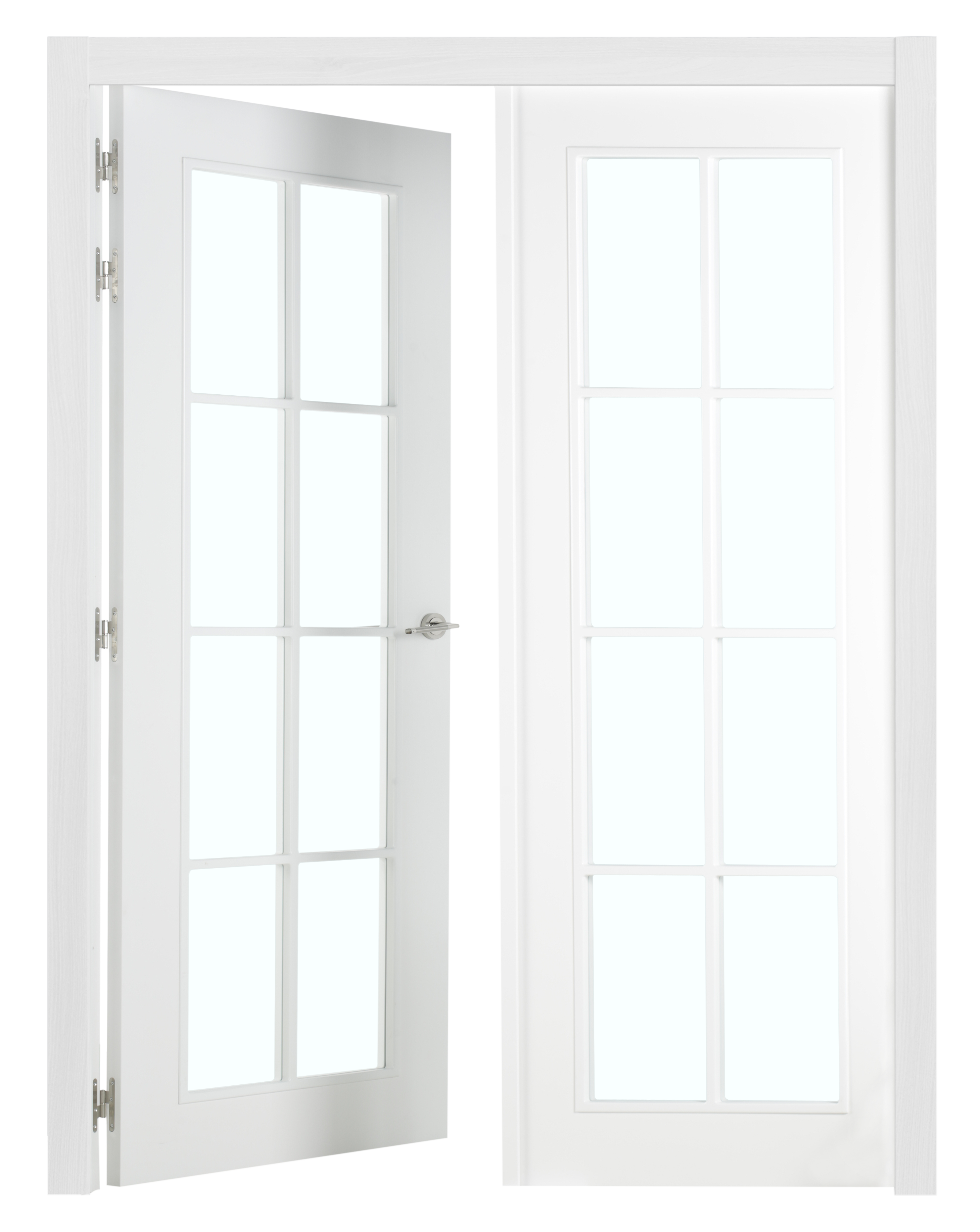 Puerta de interior abatible doble con cristal maciza lacada Line Plus Marsella blanco apertura izquierda cerco de 7x3 anchura 165cm - 3