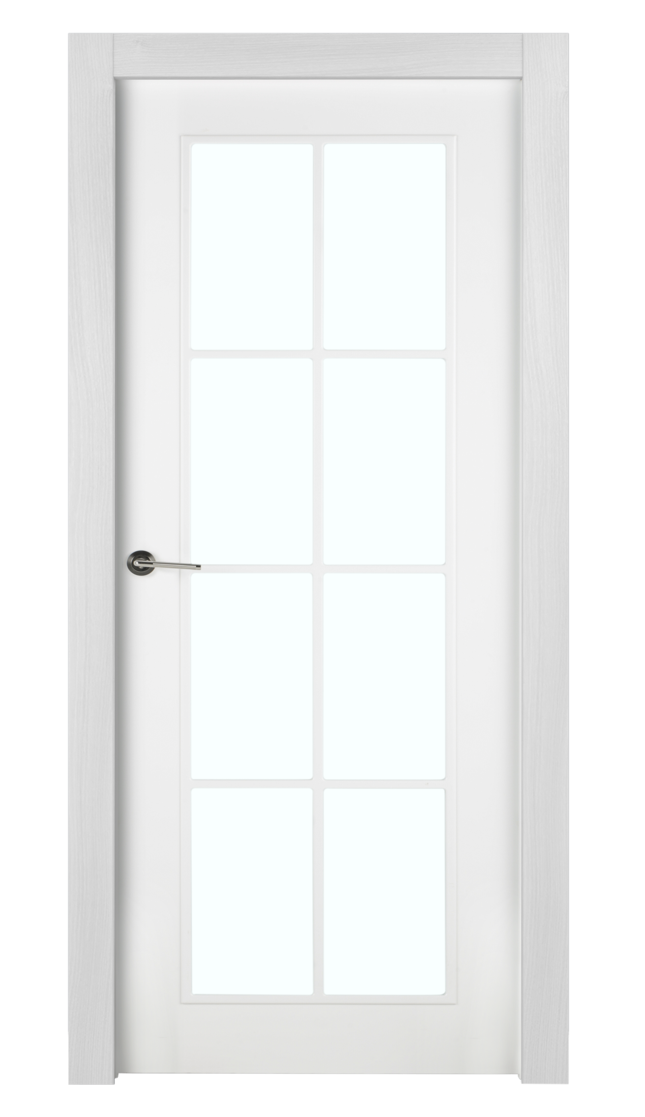 Puerta de interior abatible con cristal maciza lacada Line Plus Marsella blanco apertura derecha cerco de 7x3 anchura 92.5cm - 7