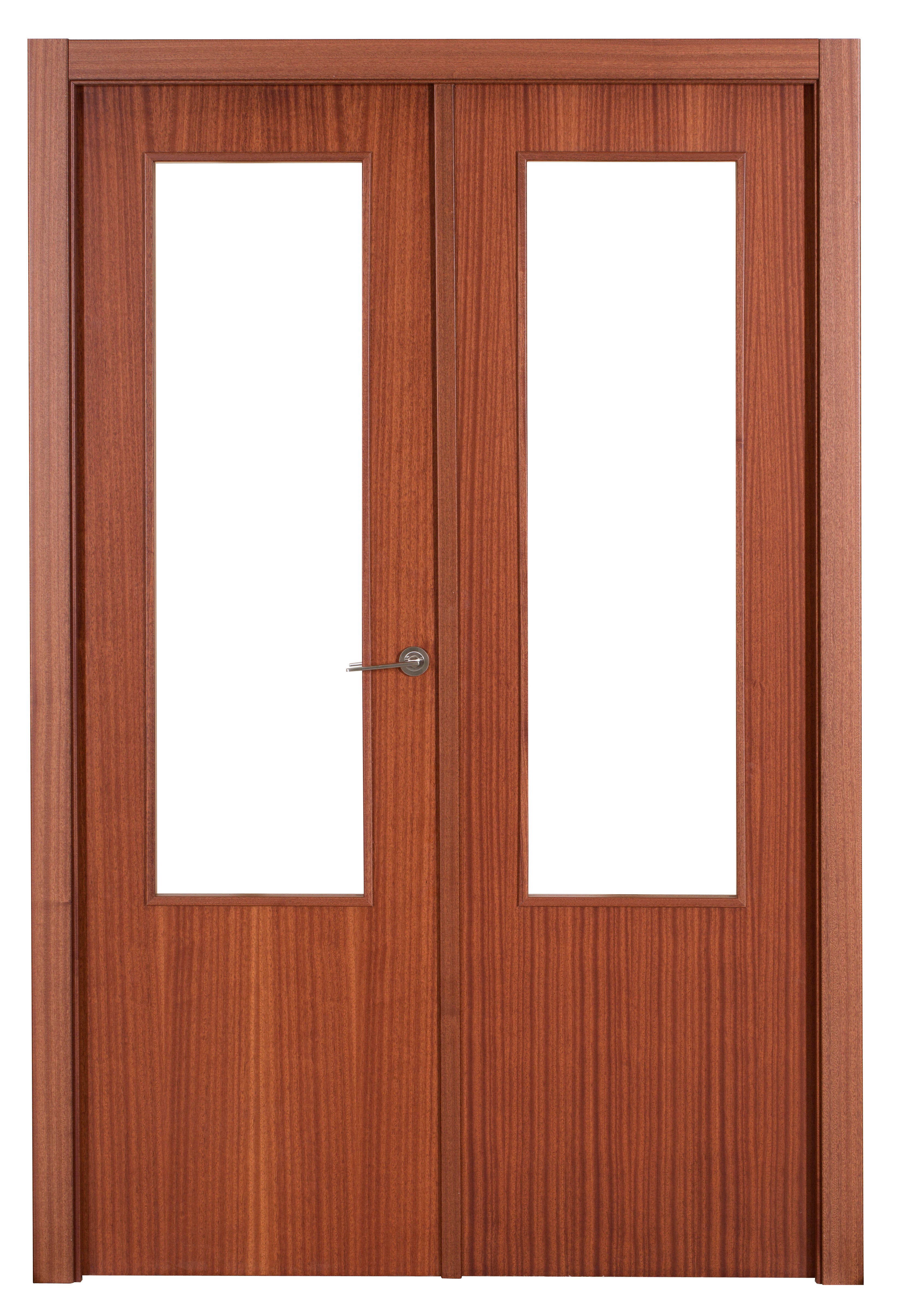 Puerta interior abatible lisboa sapelly line plus apertura izda cristal 9x 125cm