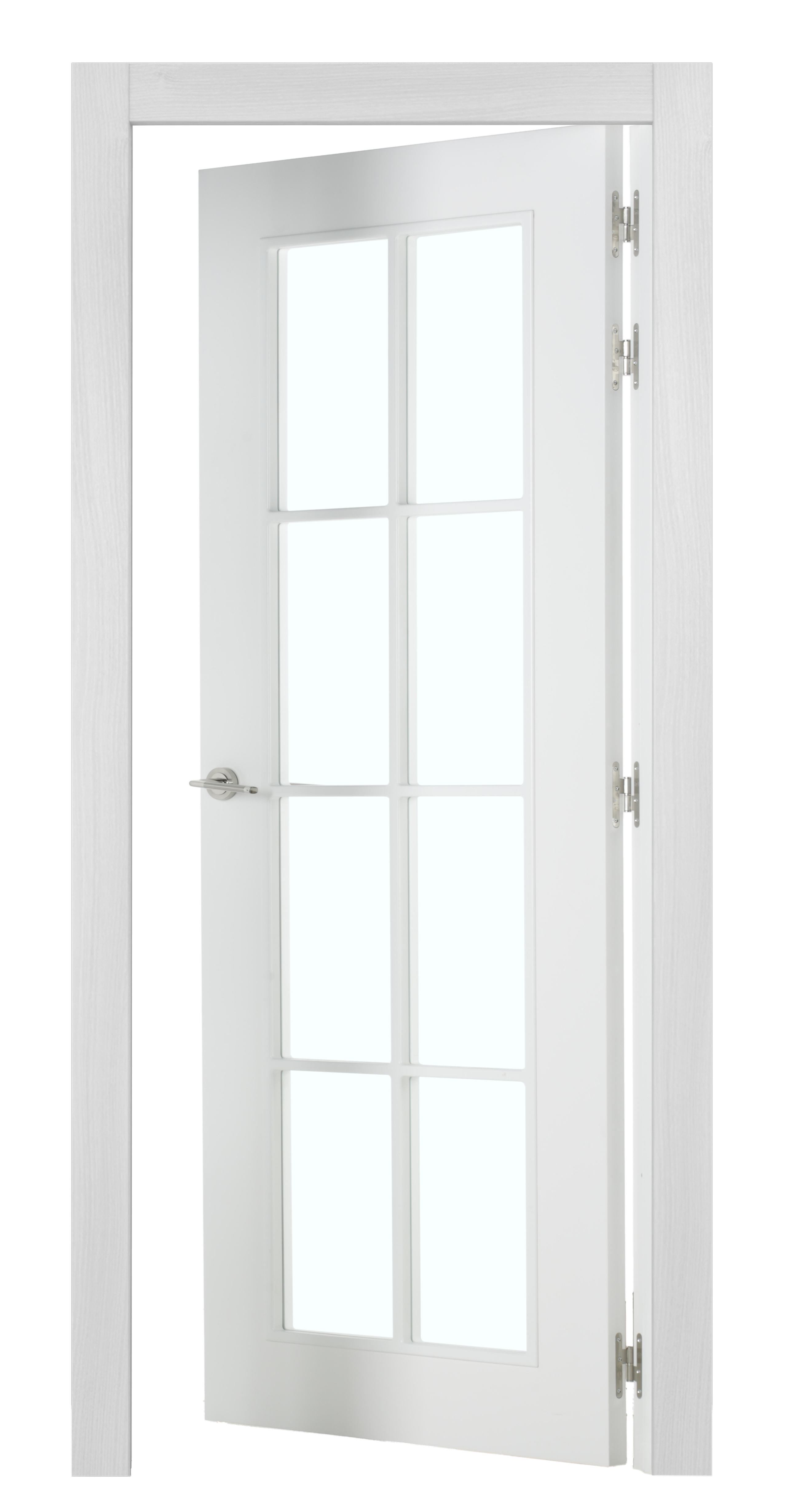 Puerta de interior abatible con cristal maciza lacada Line Plus Marsella blanco apertura derecha cerco de 7x3 anchura 92.5cm - 6