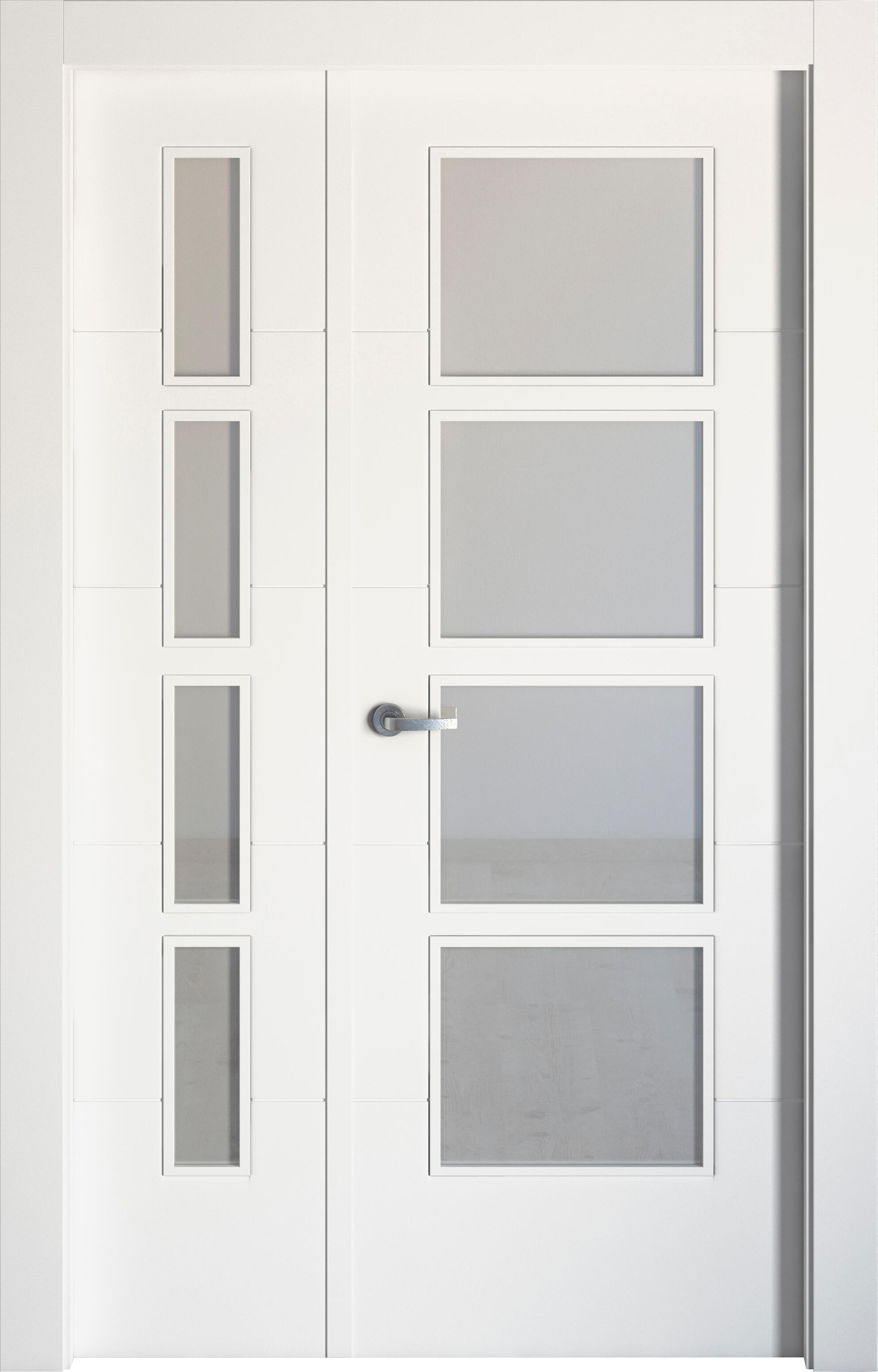 Puerta interior abatible lucerna blanco line plus apertura dcha cristal 9x 105cm
