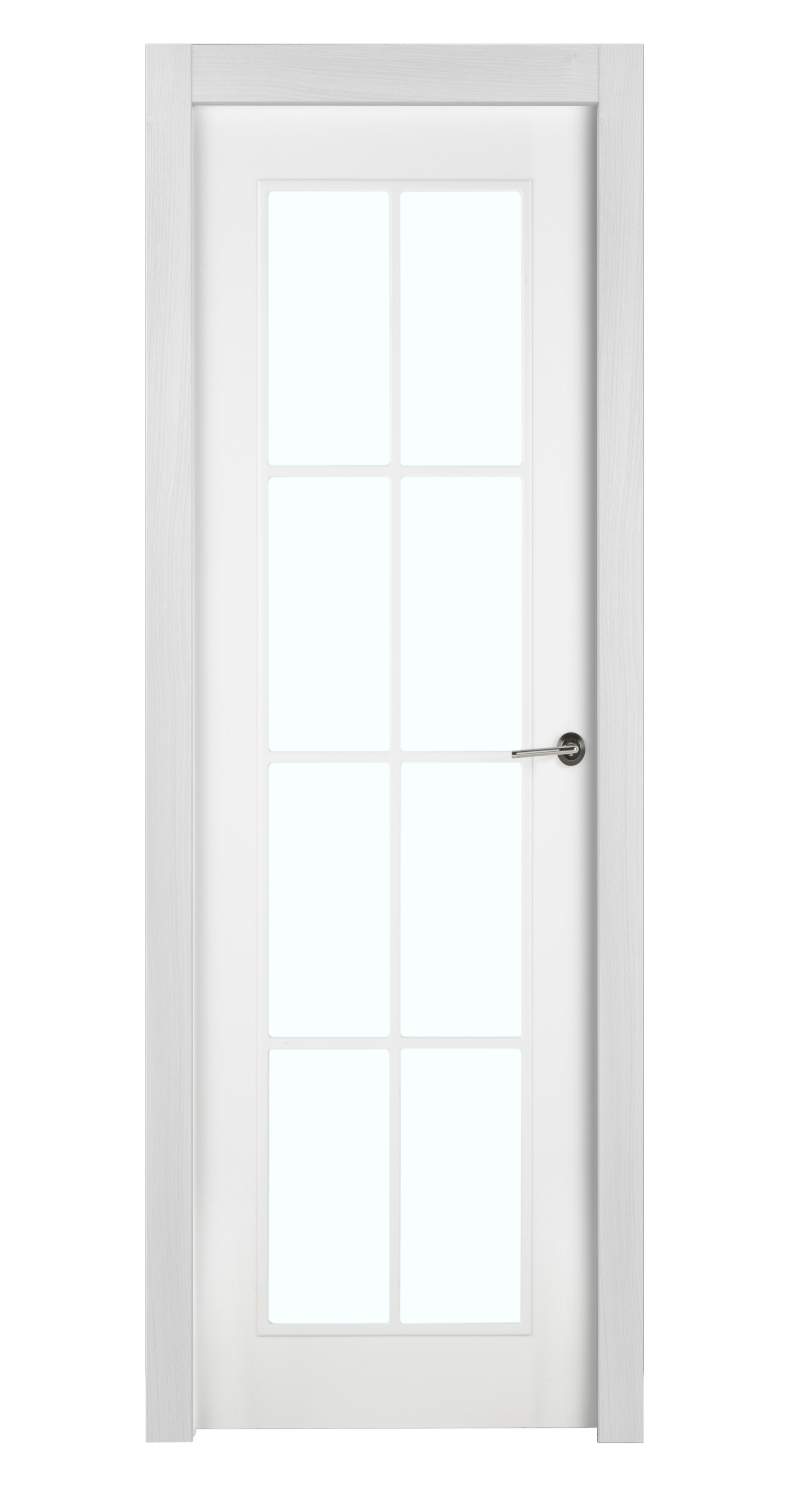 Puerta de interior abatible con cristal maciza lacada Line Plus Marsella blanco apertura izquierda cerco de 7x3 anchura 62.5cm - 5