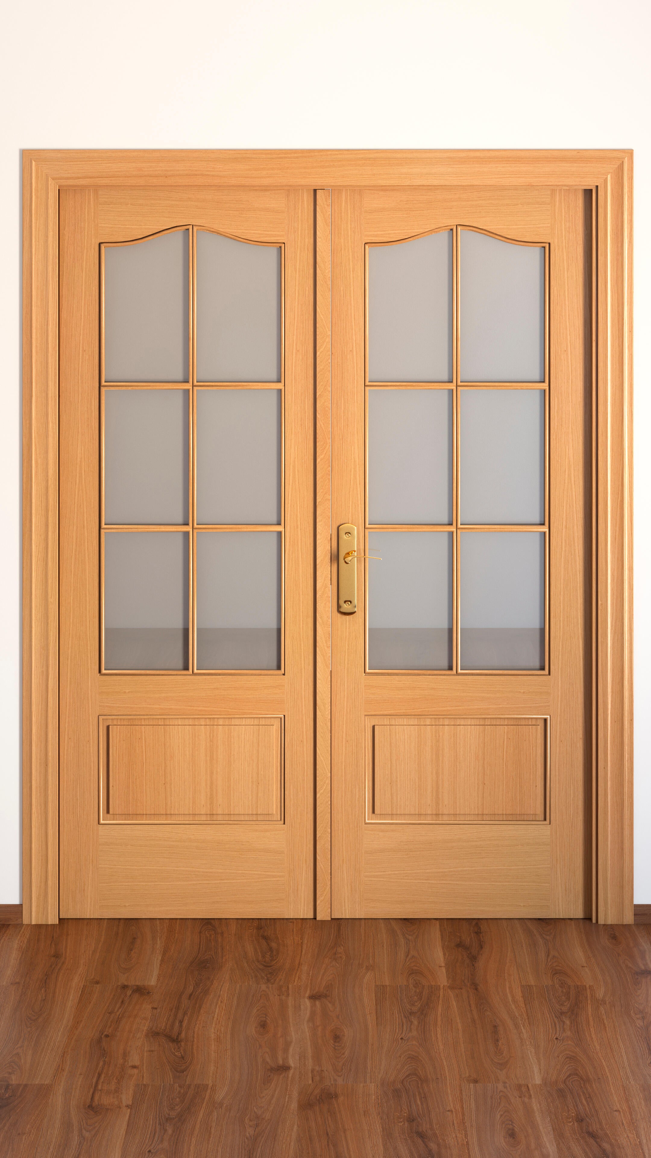 Puerta de interior abatible doble con cristal maciza barnizada Line Plus Roma roble apertura derecha cerco de 7x2 anchura 145cm - 6