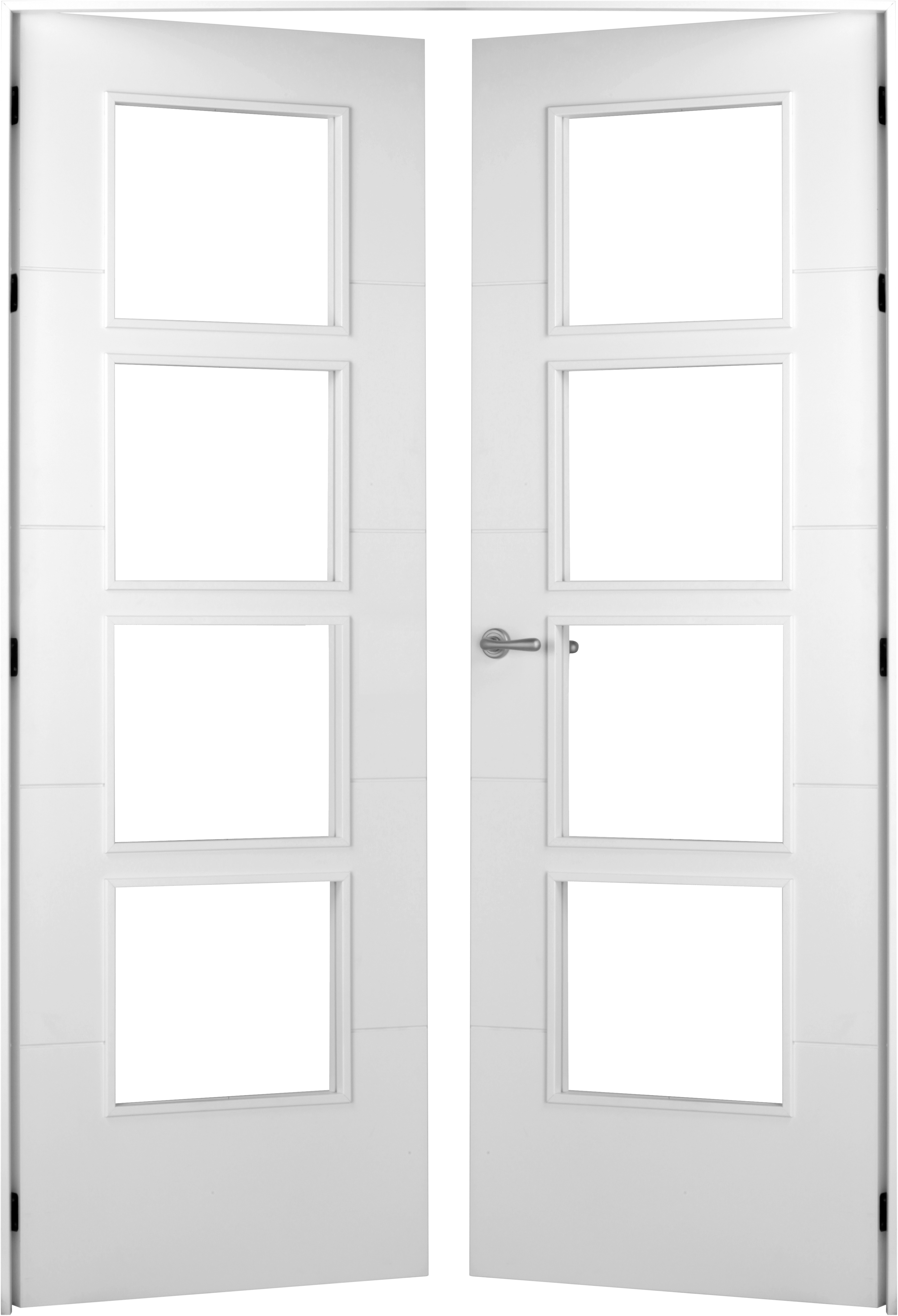 Puerta de interior abatible doble vidriera con cristal incluido maciza acabado lacado Line Plus Lucerna Blanco apertura derecha cerco de 7x3 anchura 125 cm - 4