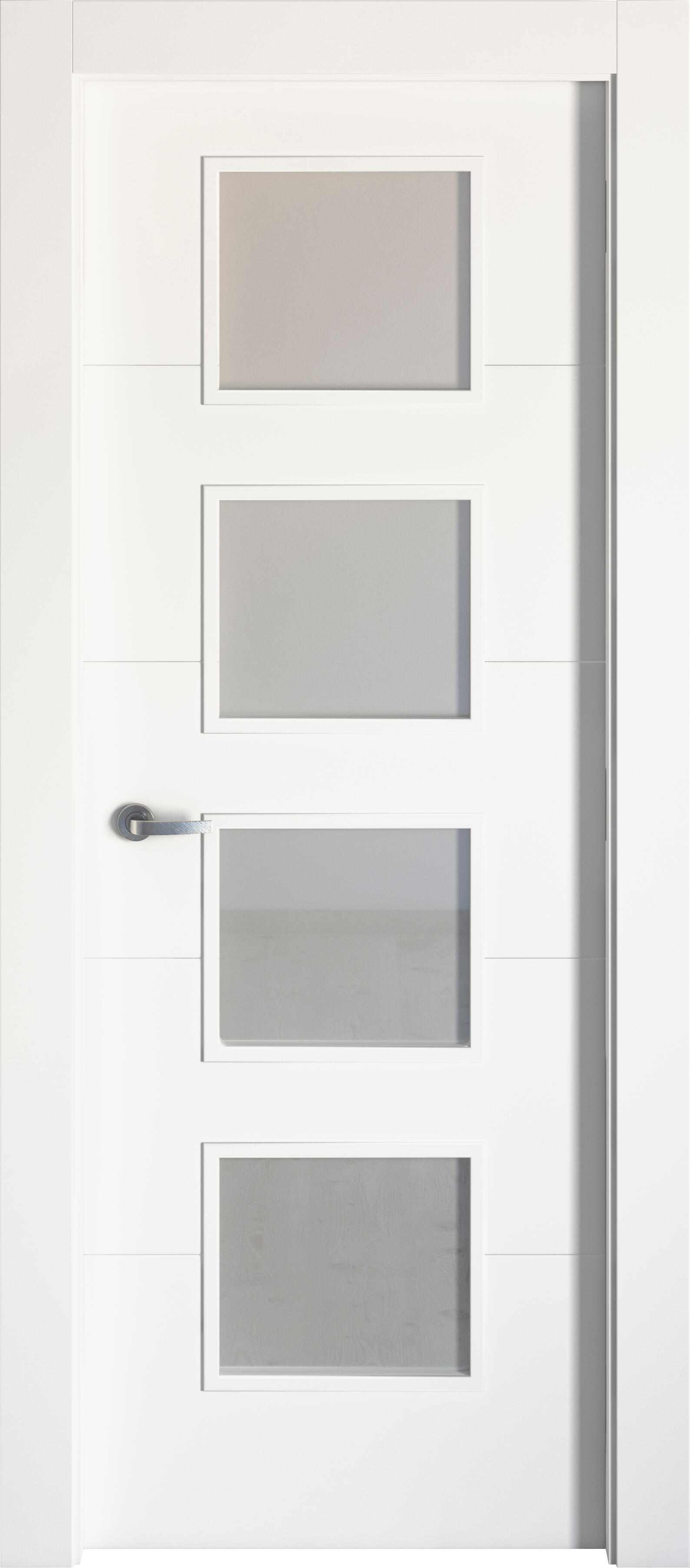 Puerta interior abatible lucerna blanco line plus apertura dcha cristal 9x 72.5