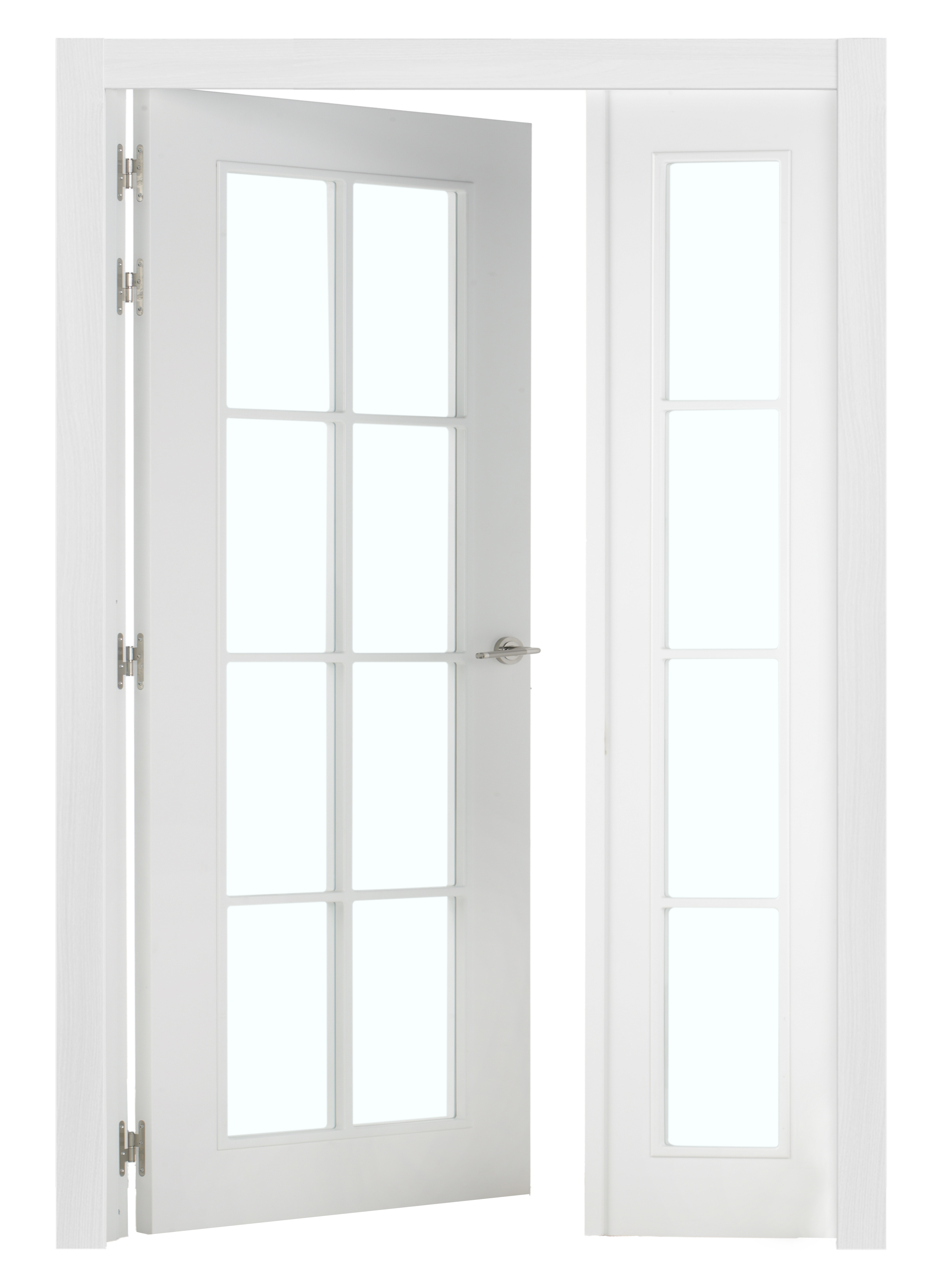 Puerta de interior abatible con fijo cristal maciza lacada Line Plus Marsella blanco apertura izquierda cerco de 7x3 anchura 125cm - 3