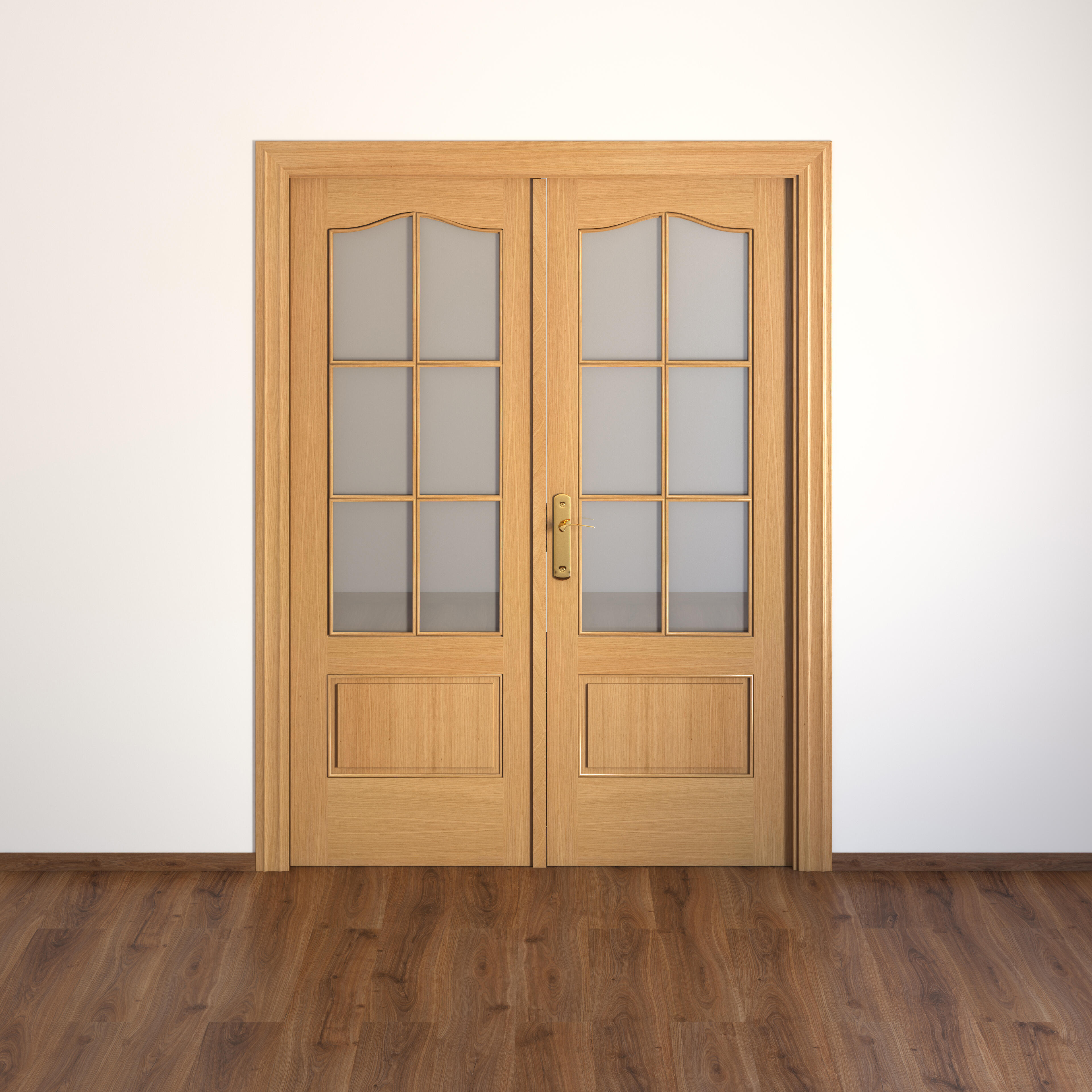 Puerta de interior abatible doble con cristal maciza barnizada Line Plus Roma roble apertura derecha cerco de 7x2 anchura 145cm - 3