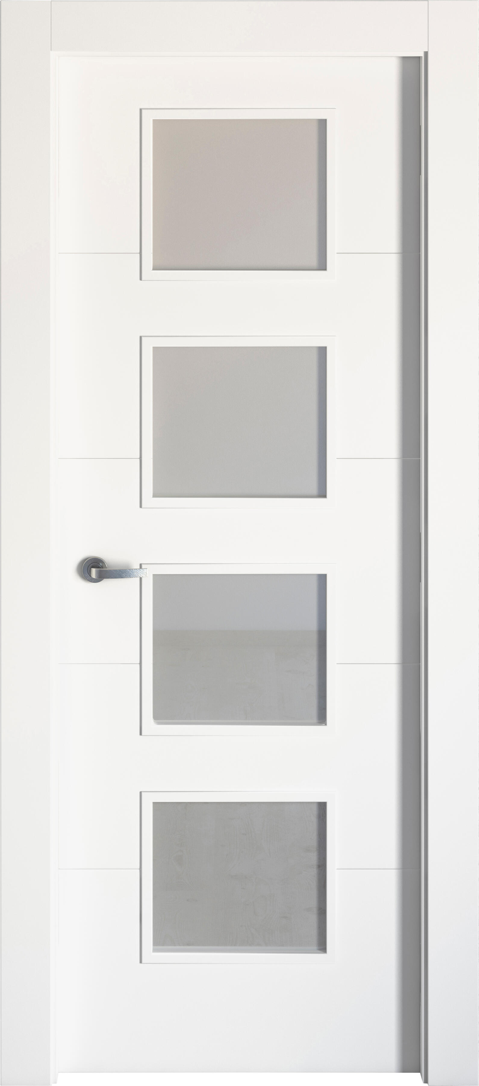 Puerta interior abatible lucerna blanco line plus apertura dcha cristal 9x 92.5