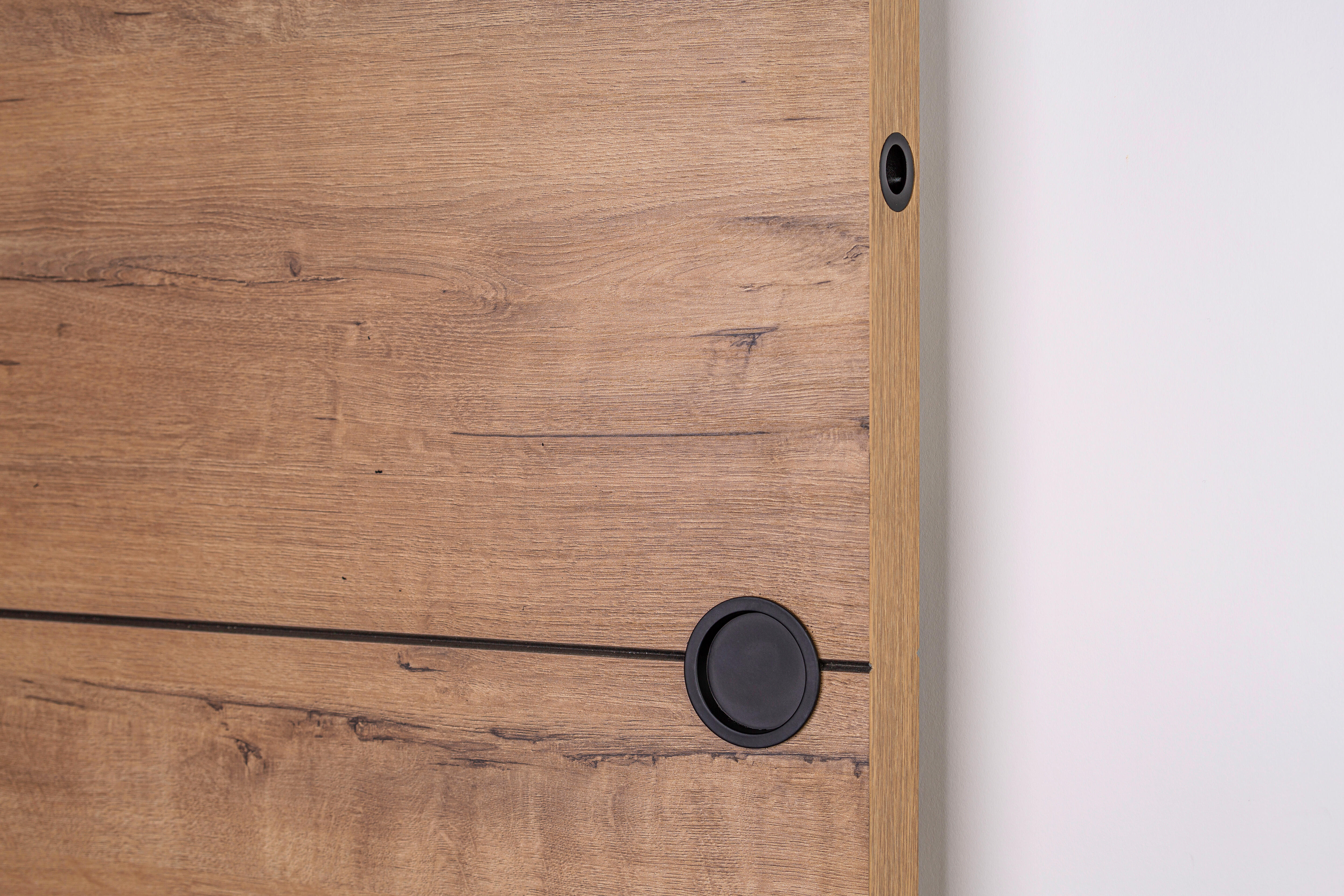 Puerta de interior corredera ciega maciza melamina Line Plus Oslo Gold roble con uñero anchura 82,5cm - 4