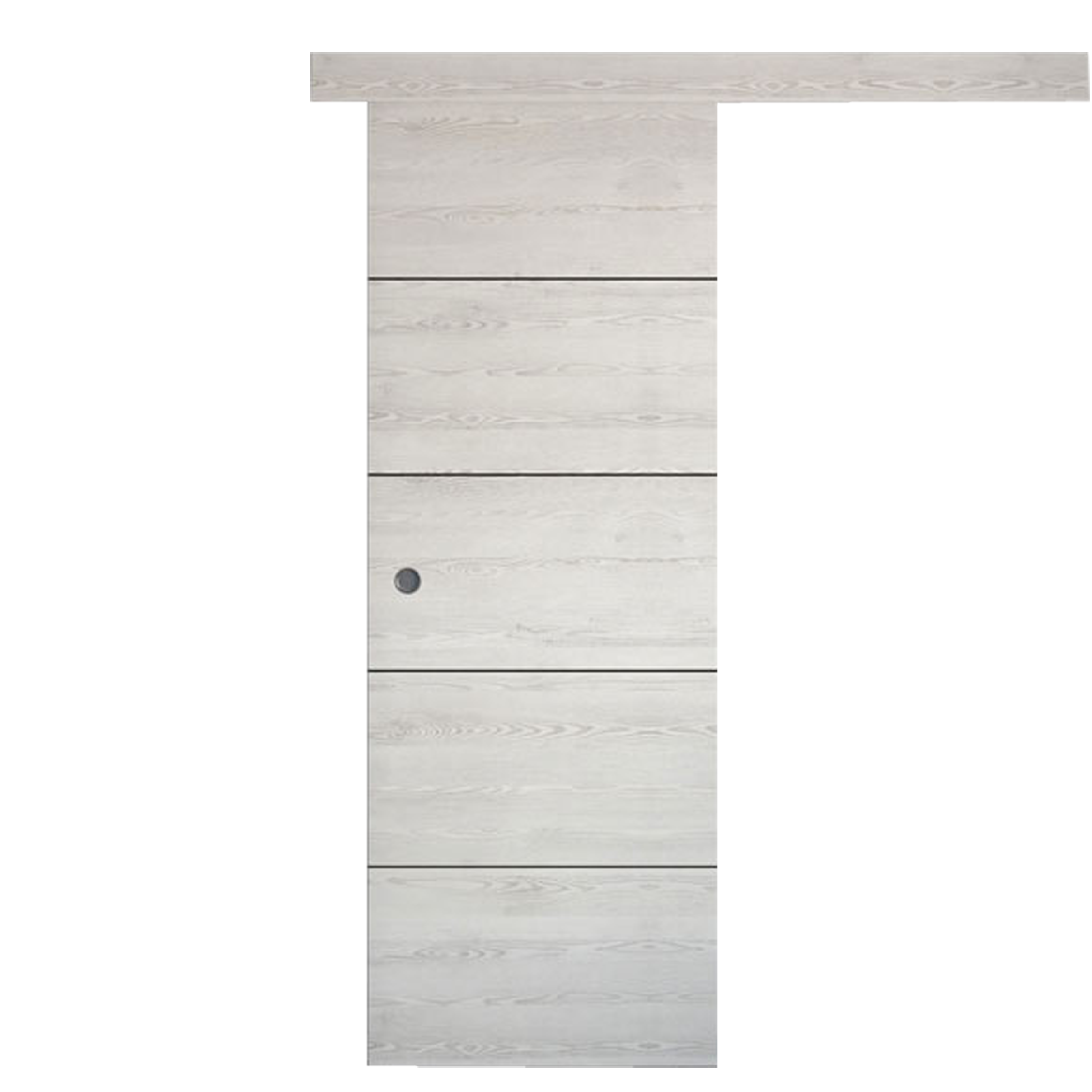Puerta de interior corredera berna blanco line uñero y condena 62.5 cm