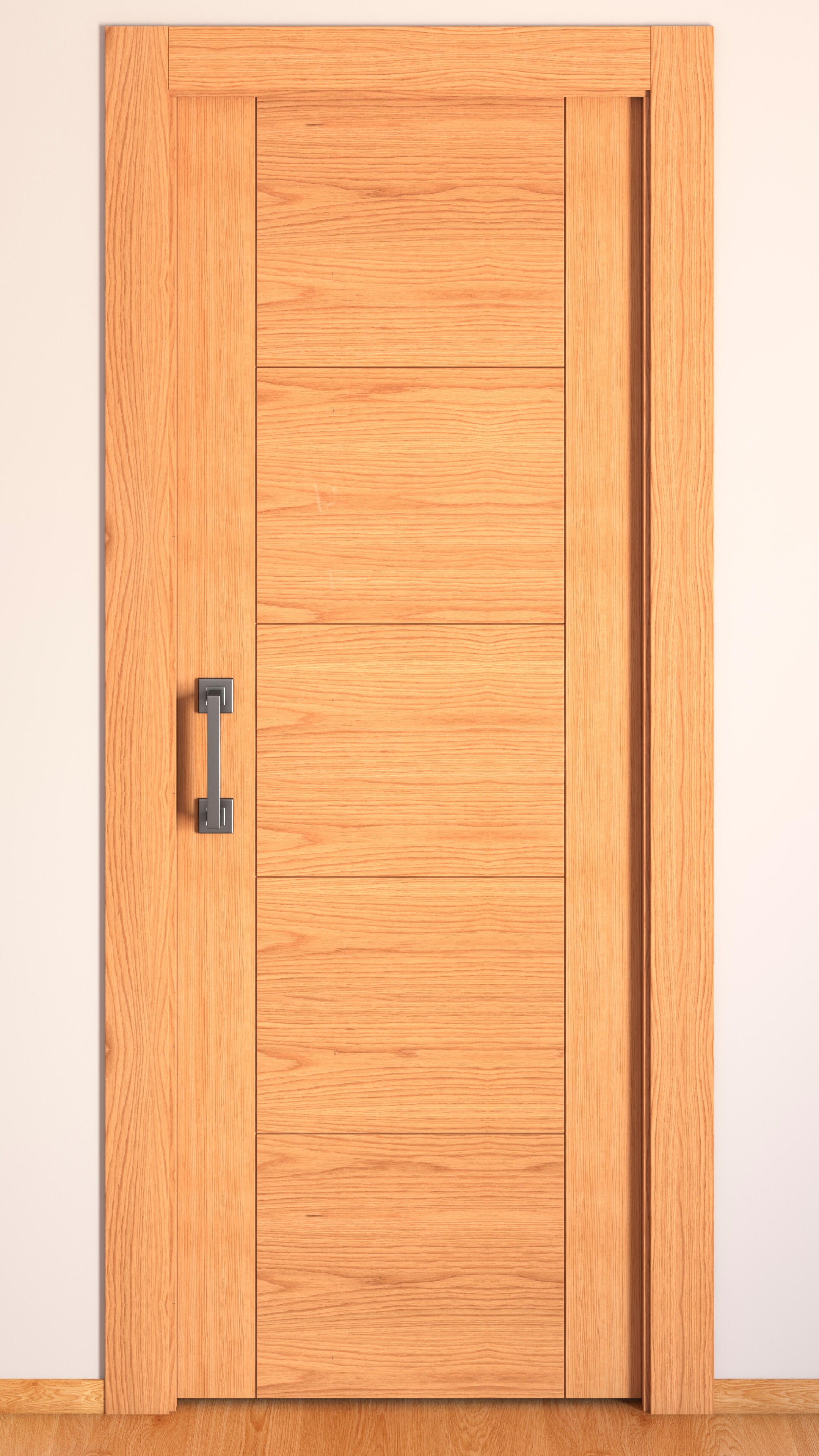 Puerta de interior corredera ciega maciza barnizada Line Plus Noruega roble con uñero y condena anchura 82,5cm - 4