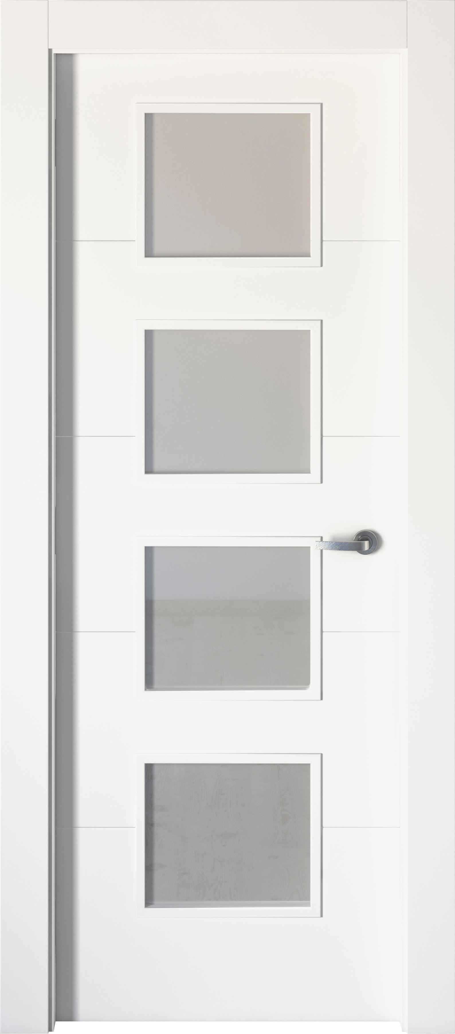 Puerta interior abatible lucerna blanco line plus apertura izda cristal 9x 72.5