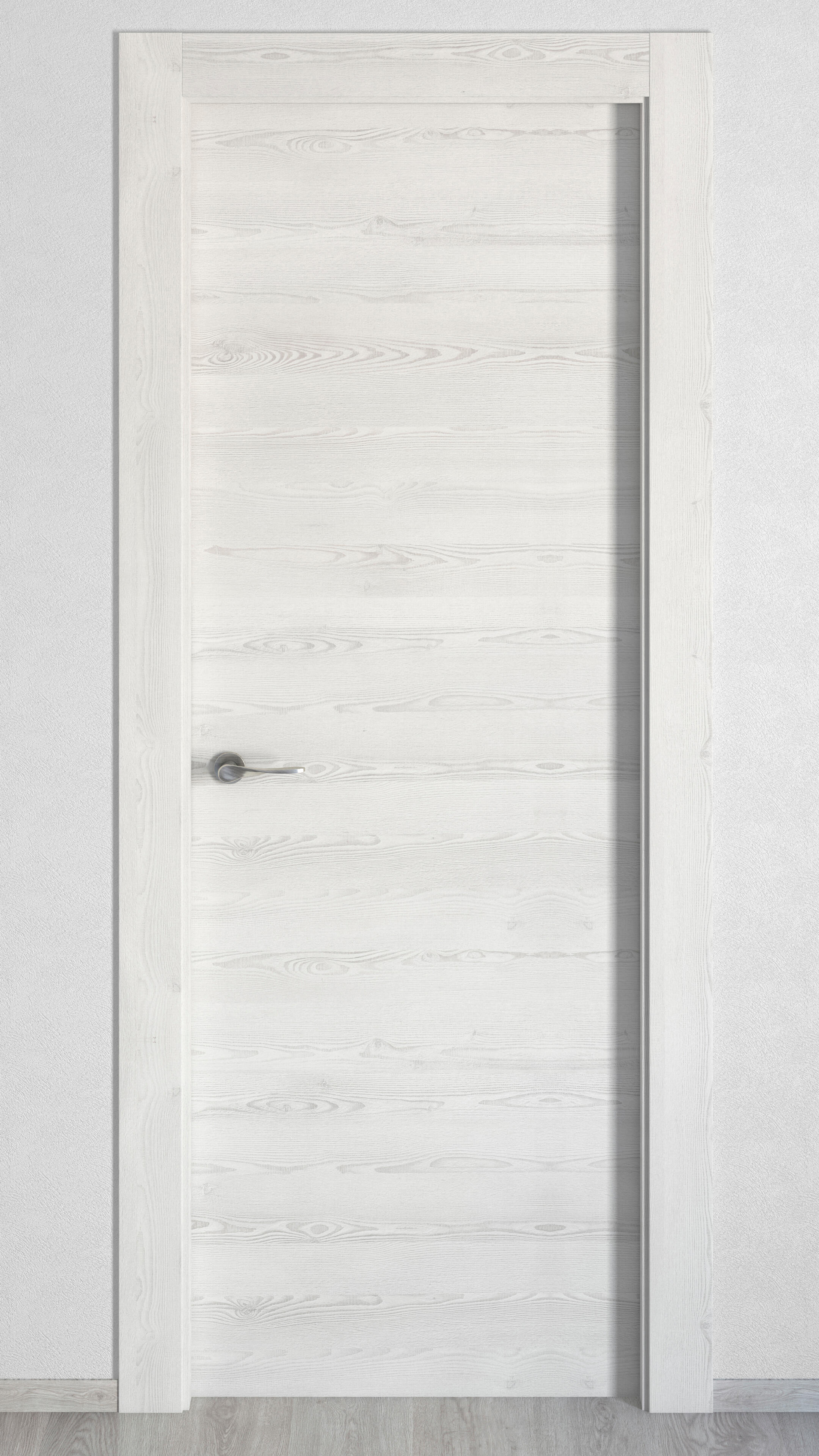 Puerta de interior abatible ciega maciza melamina Line Oslo blanco veteado apertura derecha cerco de 7x3 anchura 82.5cm - 2