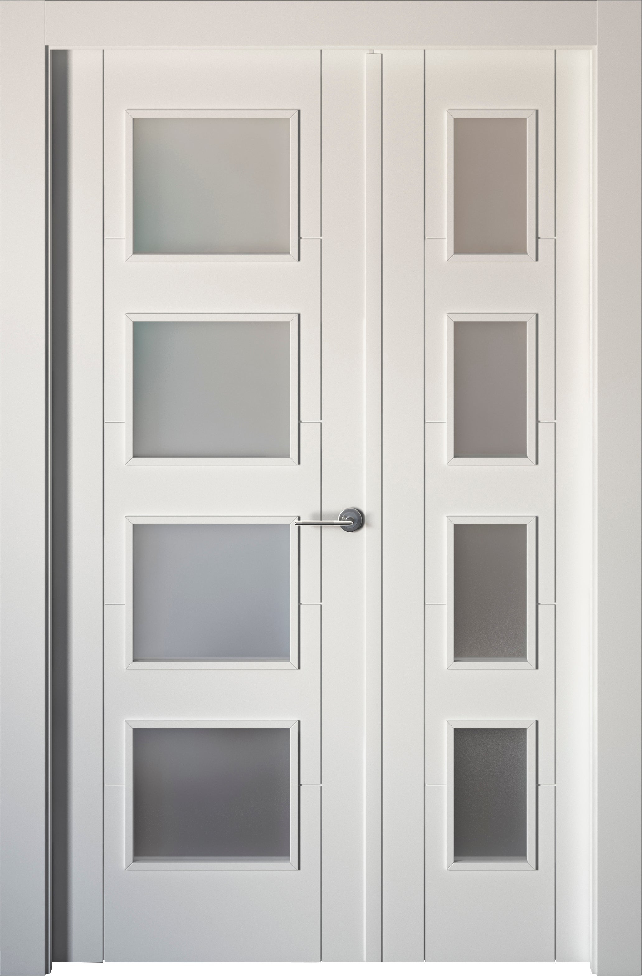 Puerta interior abatible noruega blanco line plus apertura izda cristal 9x 125cm