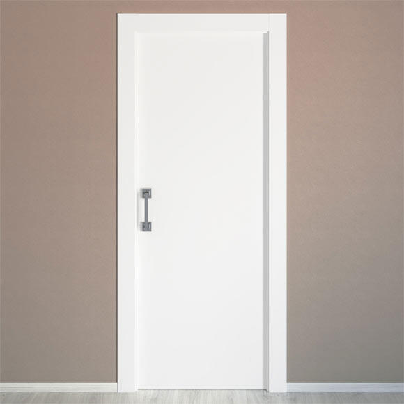 Puerta de interior corredera ciega maciza lacada Line Bari blanco anchura 92,5cm - 2