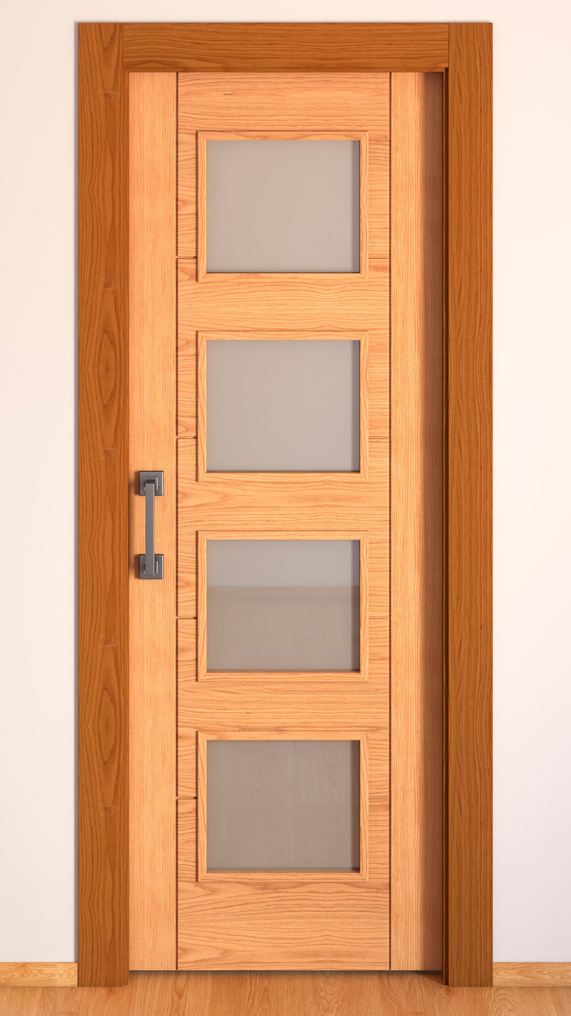 Pack puerta de interior corredera con cristal incluido estructura maciza serie line plus noruega roble acabado laminado con uñero anchura 72,5cm +guia corredera