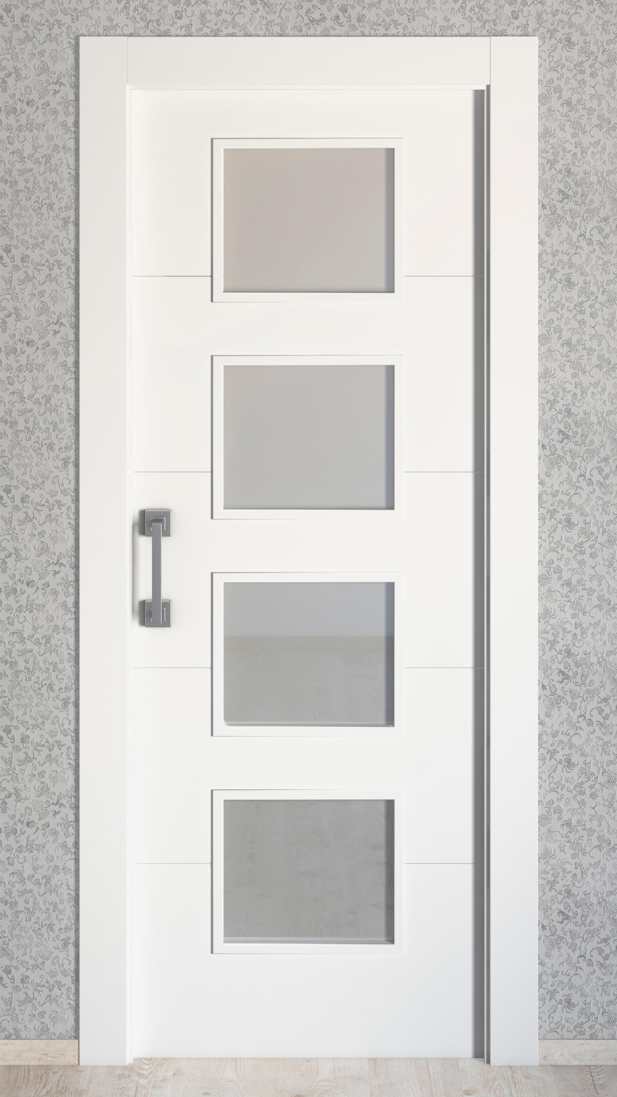 Puerta de interior corredera con cristal maciza lacada Line Plus Lucerna anchura 92,5cm - 3