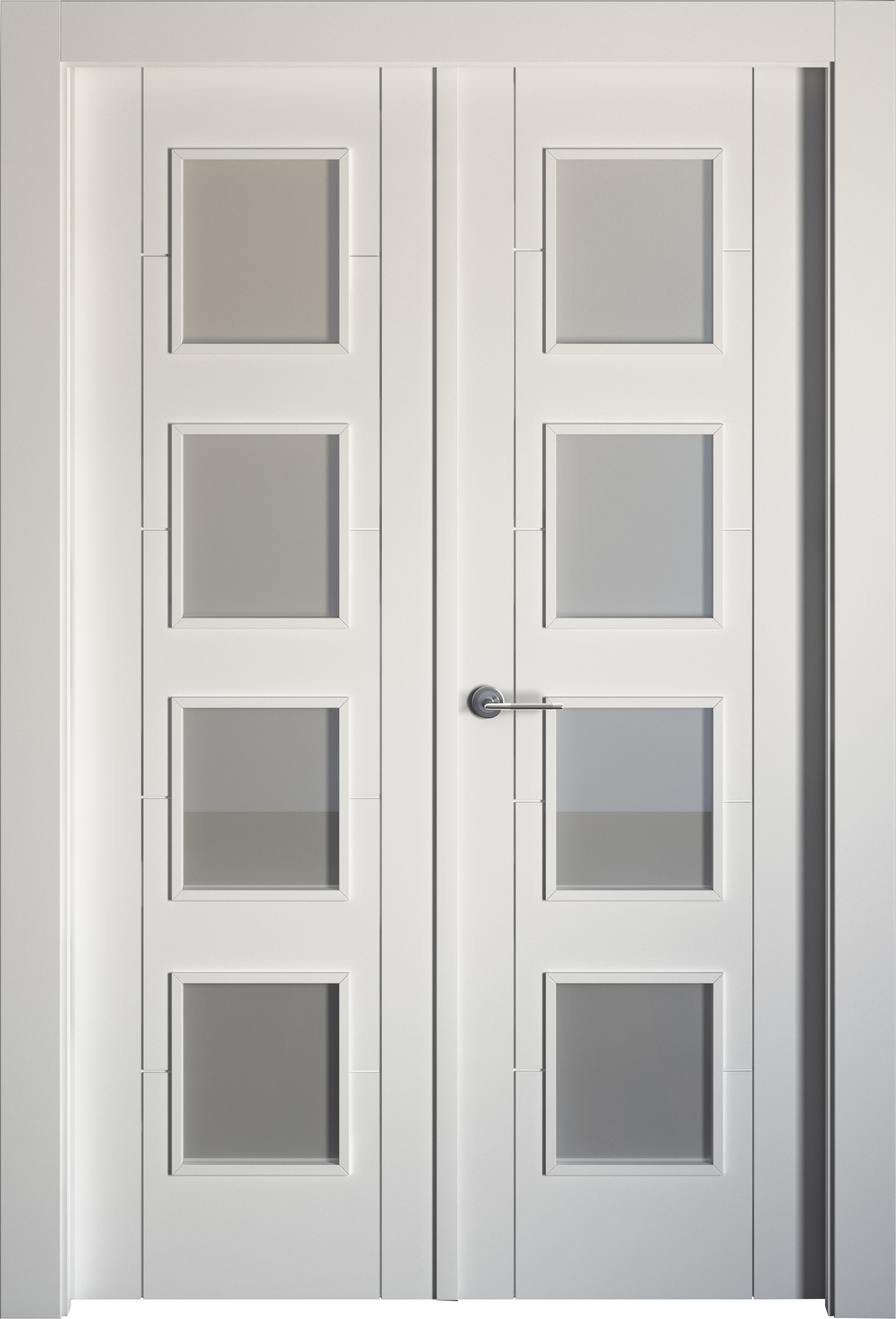 Puerta interior abatible noruega blanco line plus apertura dcha cristal 145cm